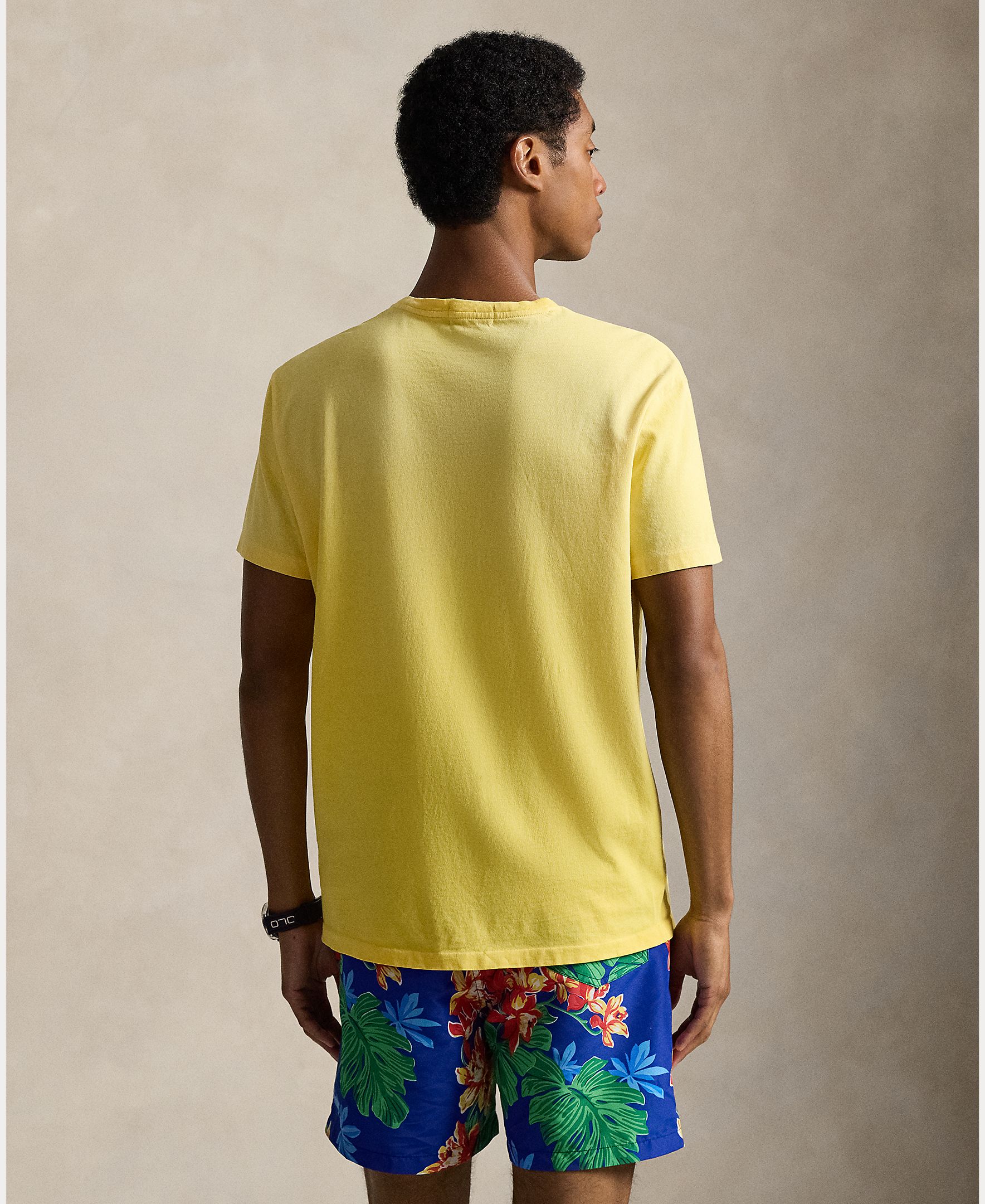 T-shirt de algodão com logótipo Amarelo-2