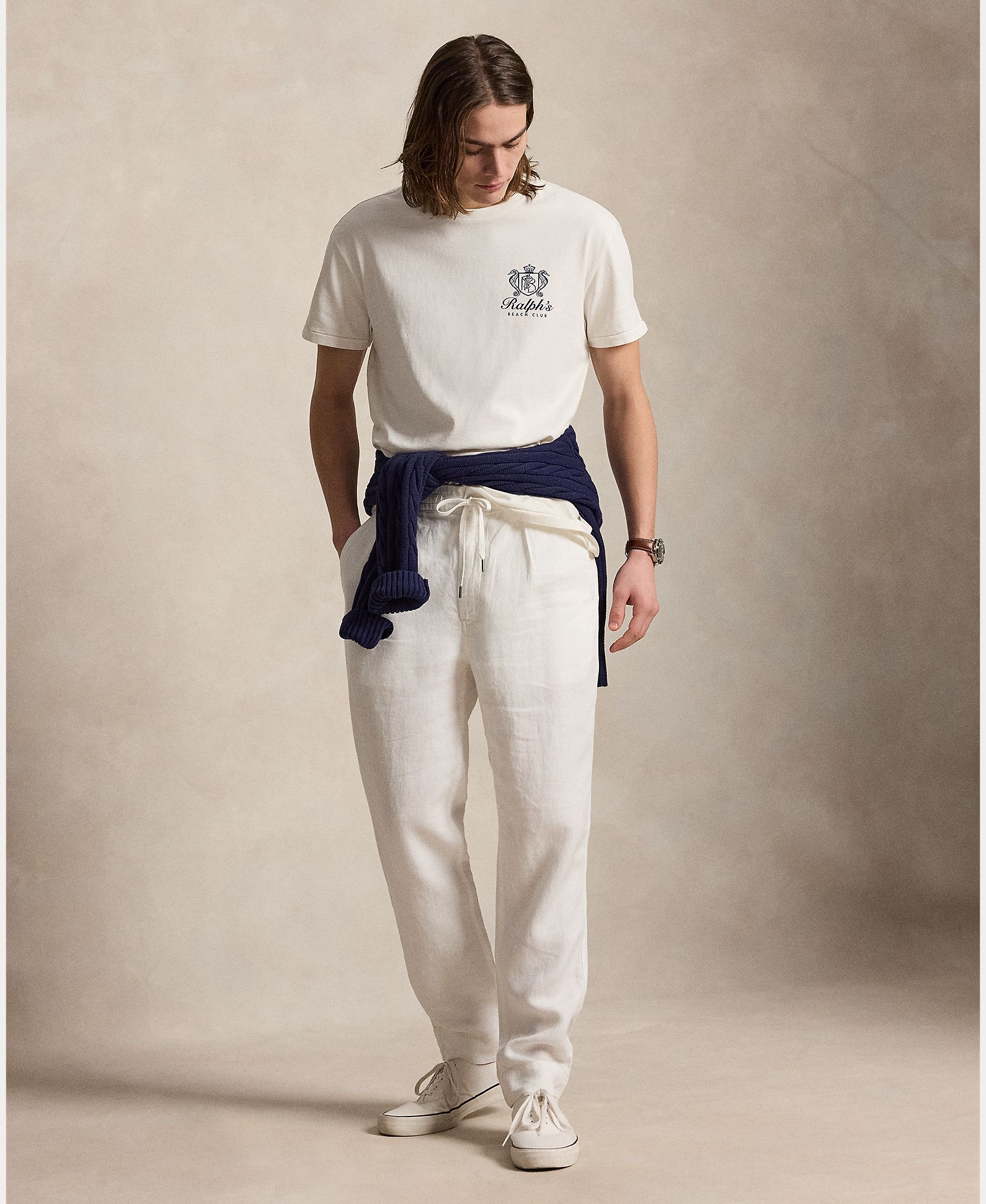 T-shirt de Algodão com Escudo Branco-marfim-7