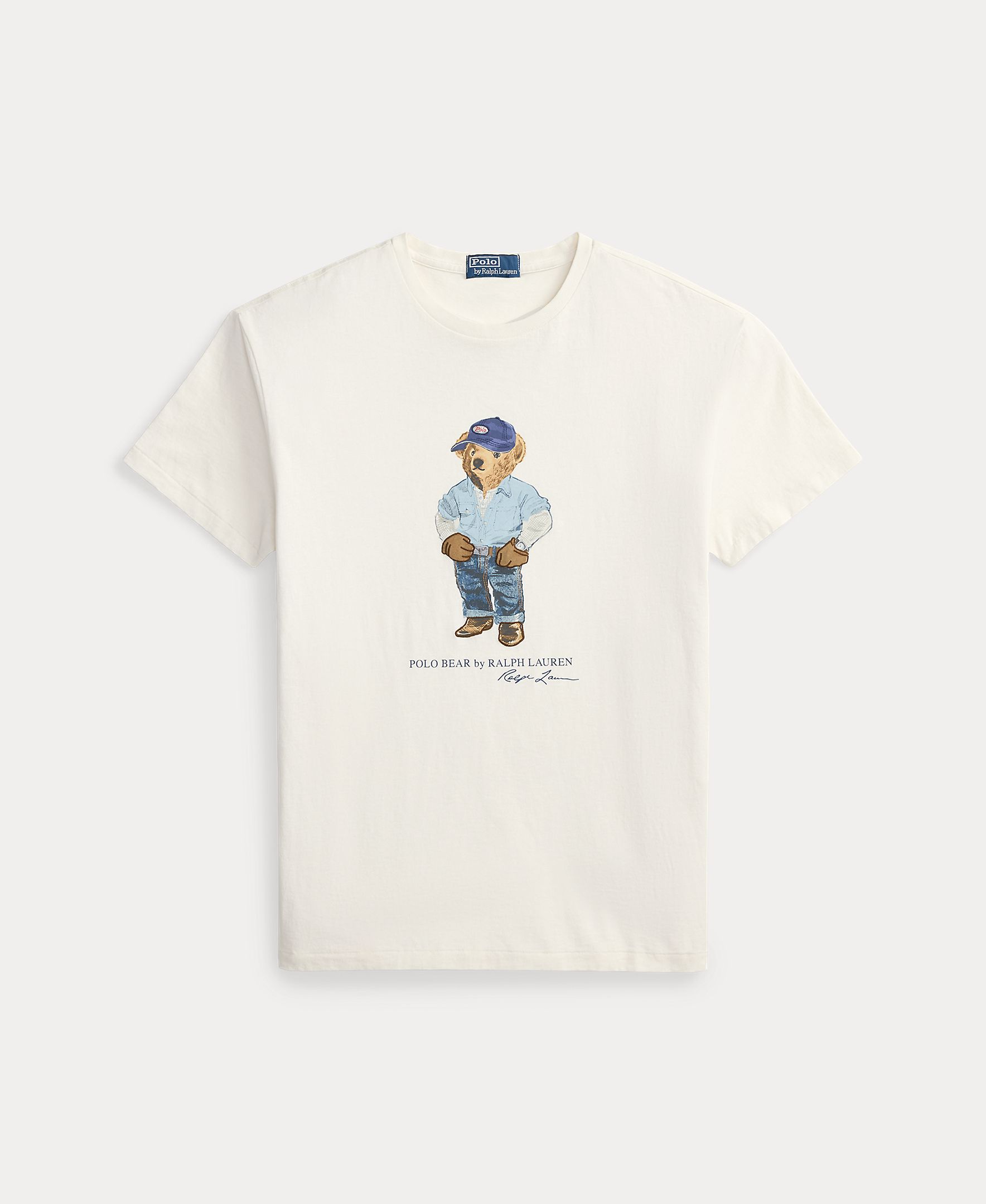 T-shirt com Polo Bear e em Algodão Branco-marfim-6