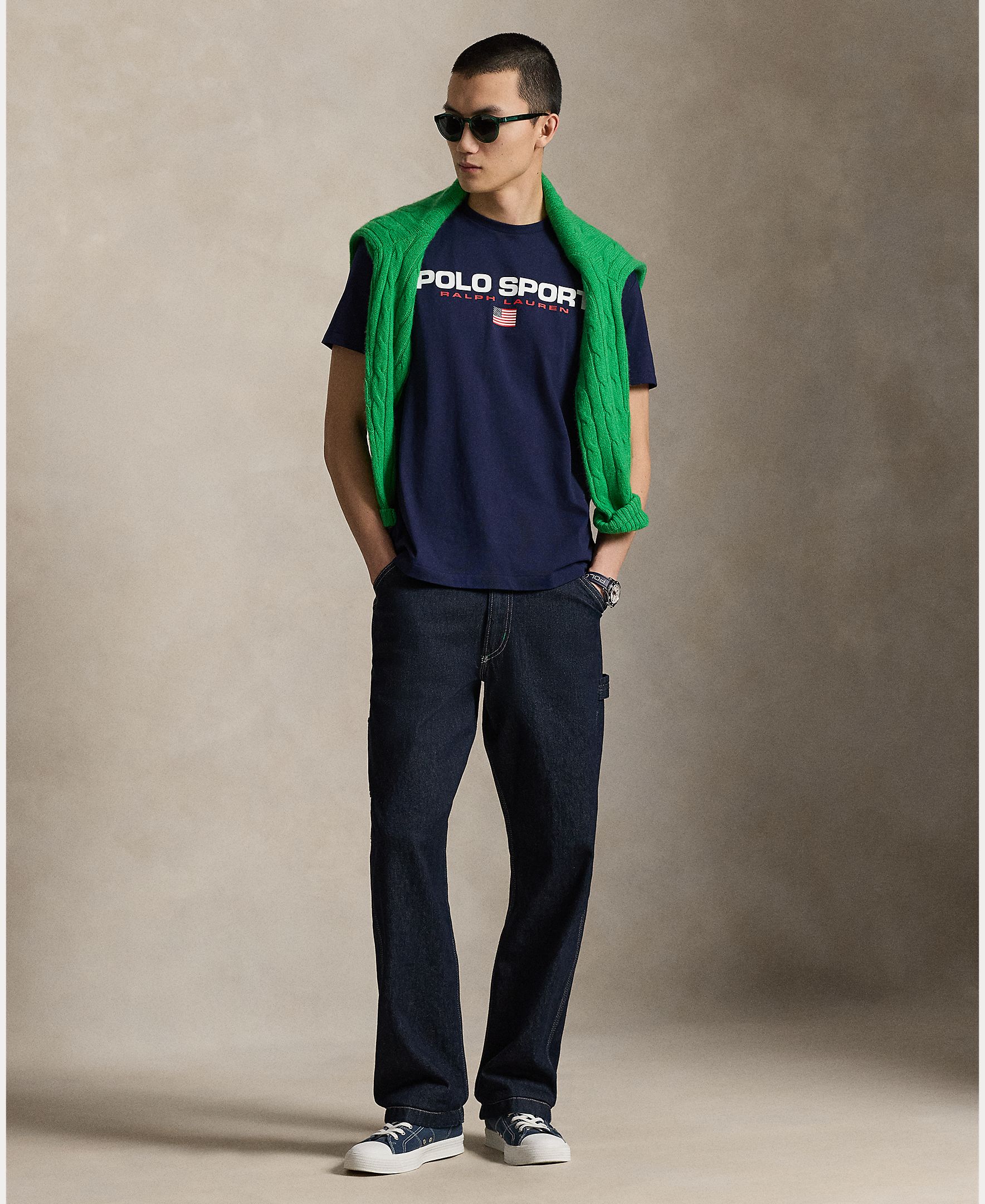 T-shirt de Algodão Polo Sport Azul-marinho-6