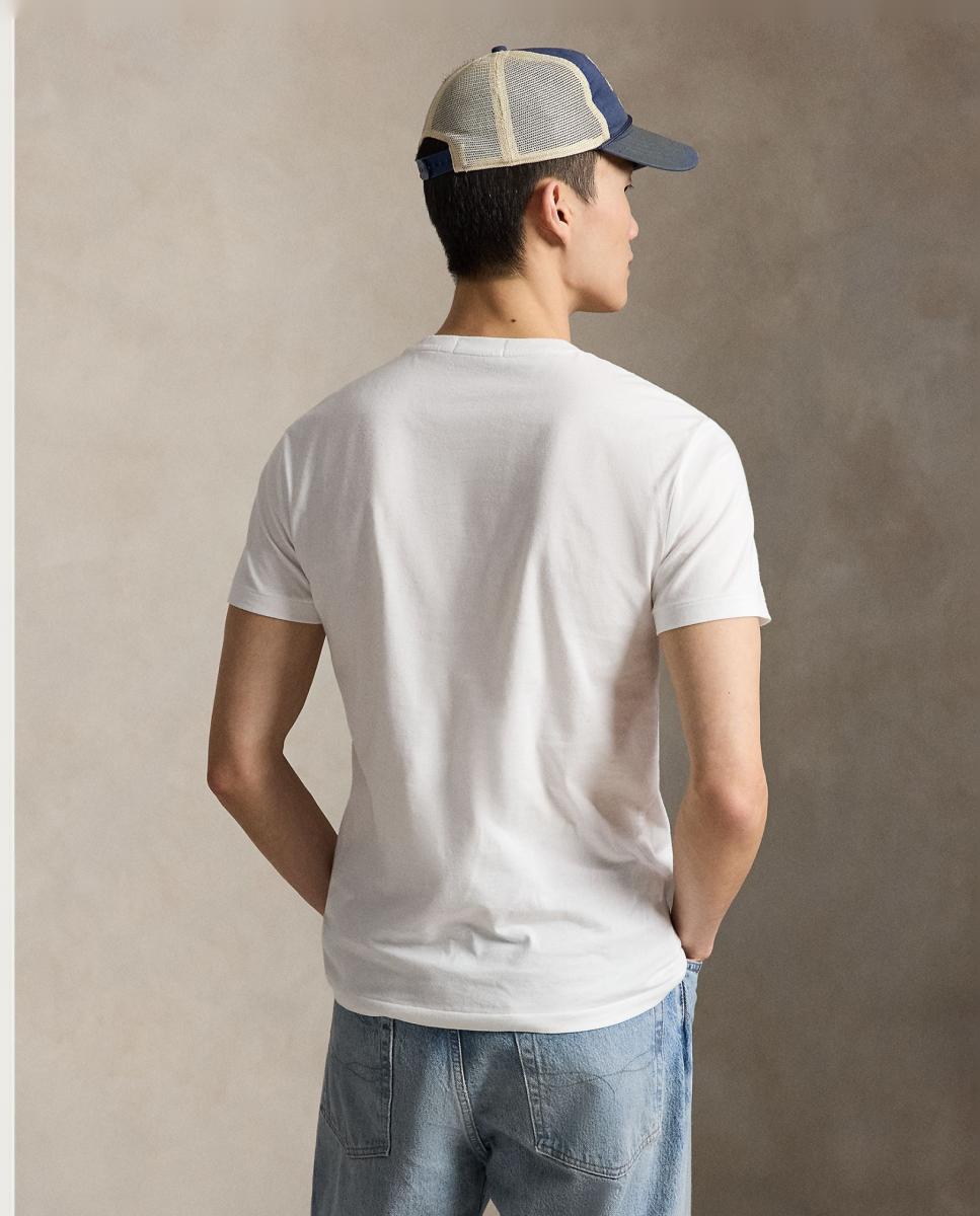 T-shirt com Polo Bear e em Algodão Branco-3