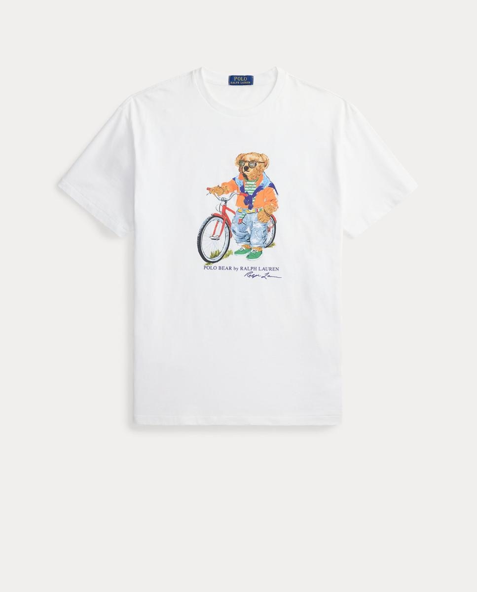 T-shirt com Polo Bear e em Algodão Branco-6