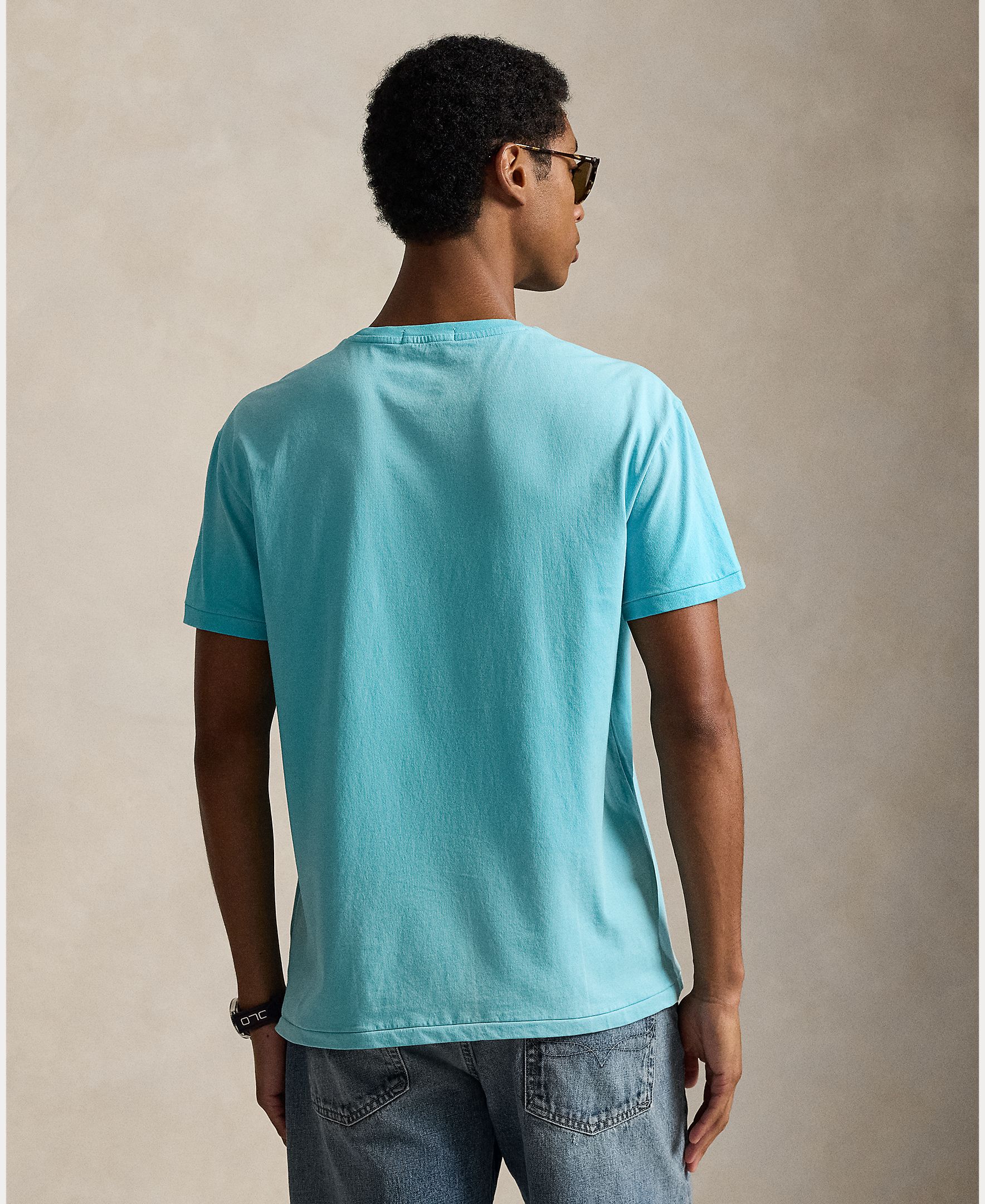 T-shirt com Polo Bear e em Algodão Azul-claro-3