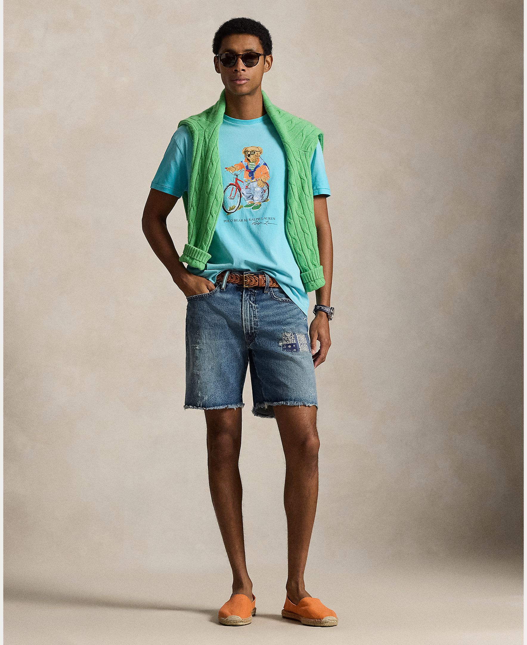 T-shirt com Polo Bear e em Algodão Azul-claro-6