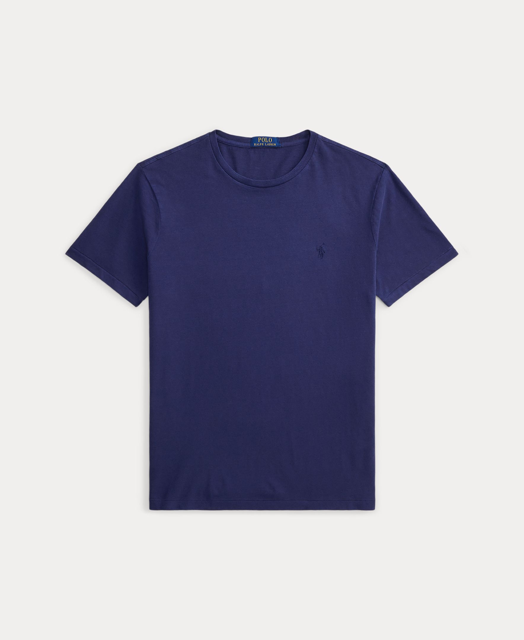 T-shirt de Algodão e Linho com Logótipo Azul-marinho-5