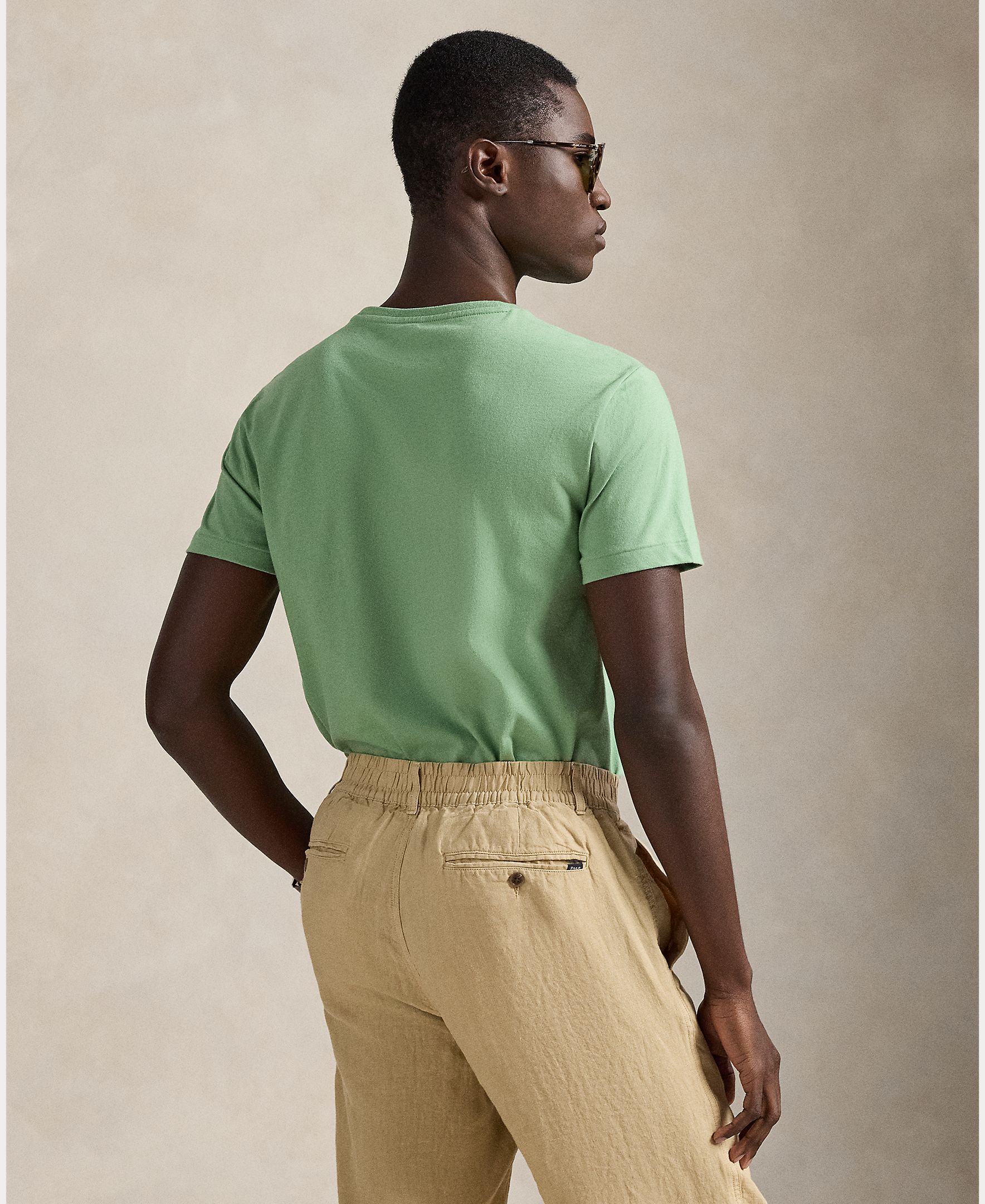 T-shirt com Logótipo Bordado e em Algodão Verde Bosque-3