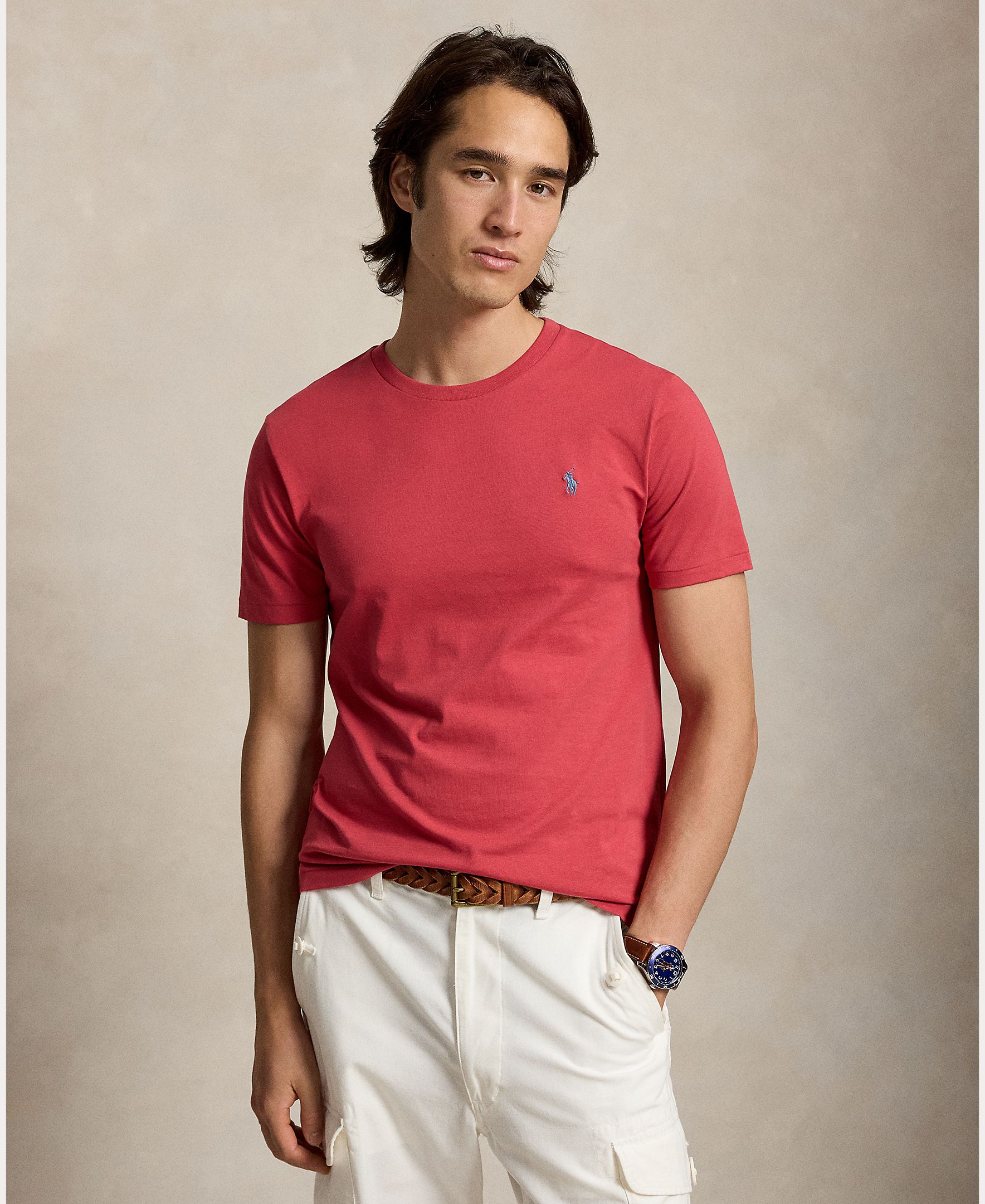 Imagem 0 de T-shirt de Algodão com Decote Redondo para Homem