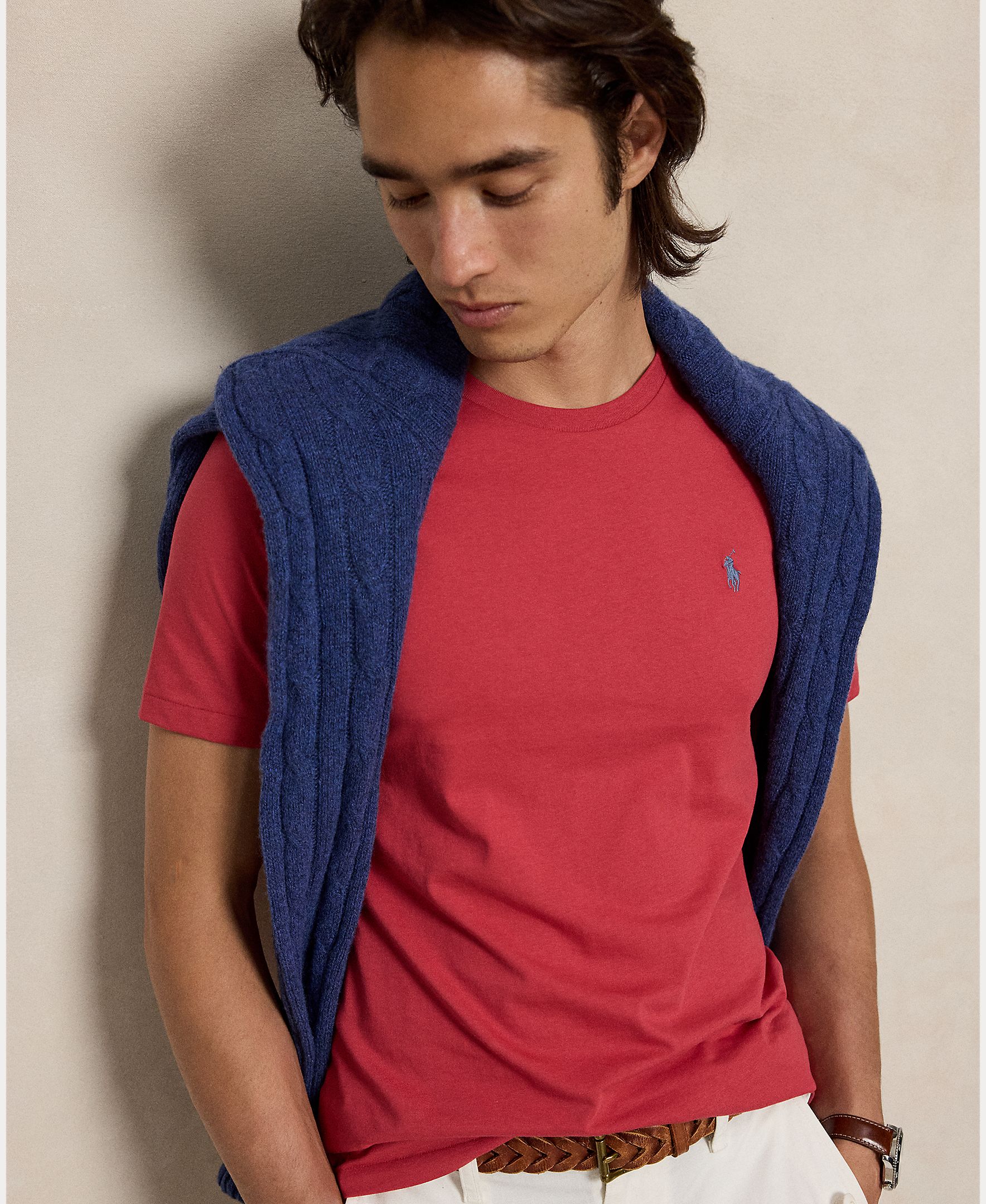 Camiseta de hombre de punto Bath Rosa - Polo Ralph Lauren - Rojo cereza Rojo cereza-4