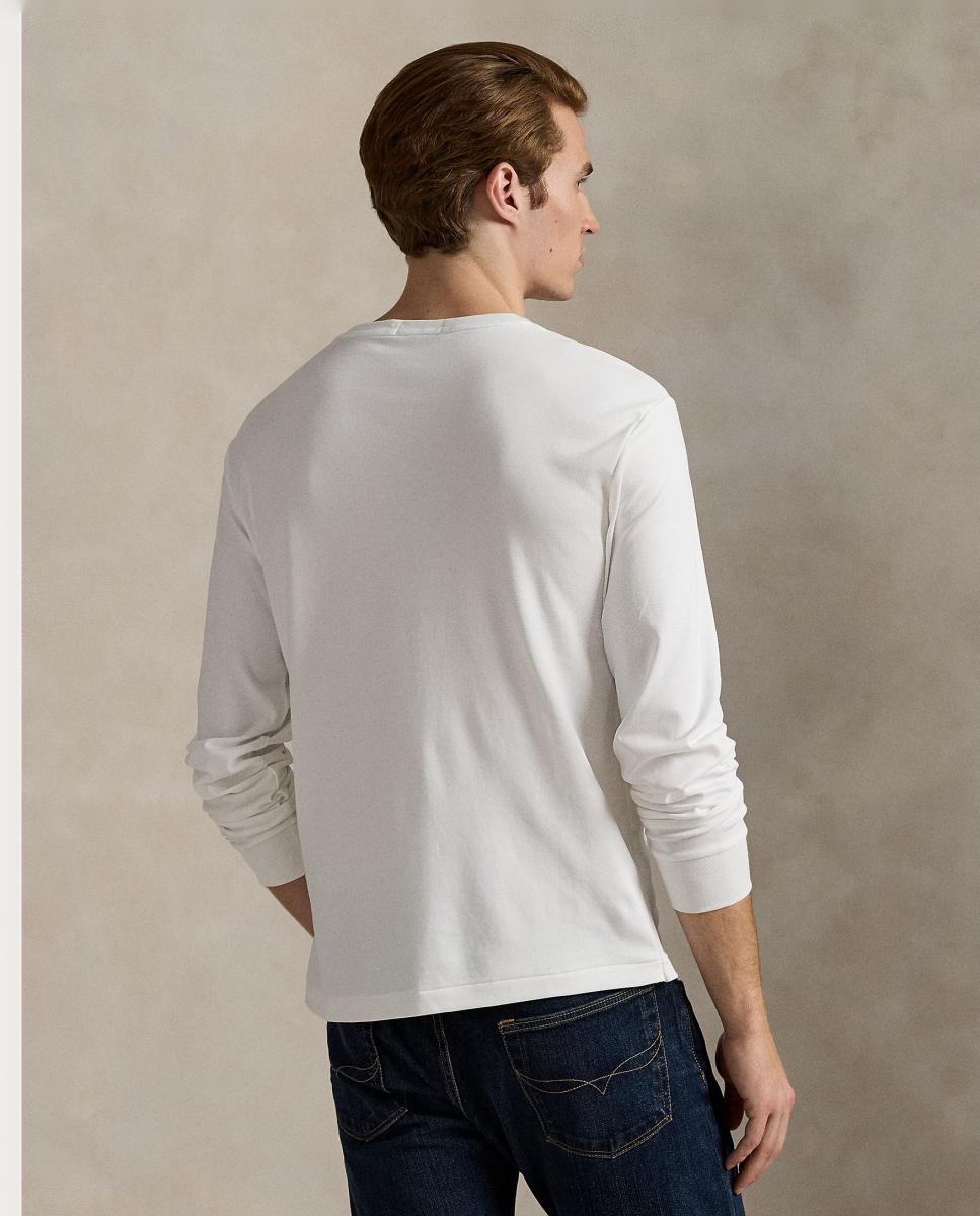 Camisola de Manga Comprida e em Algodão Branco-3