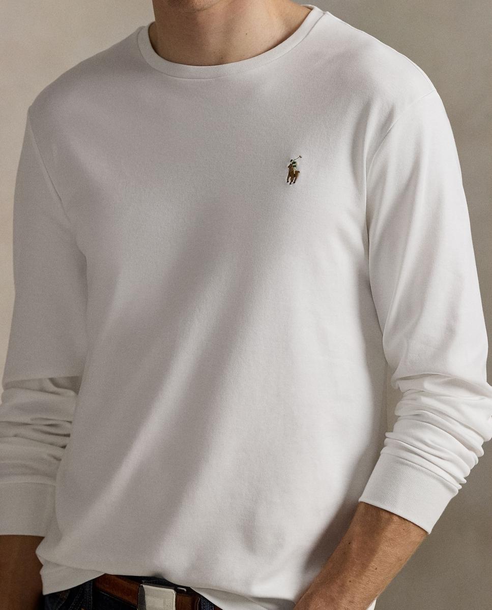 Camisola de Manga Comprida e em Algodão Branco-4