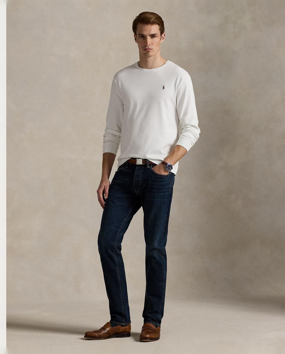 Camisola de Manga Comprida e em Algodão Branco-6