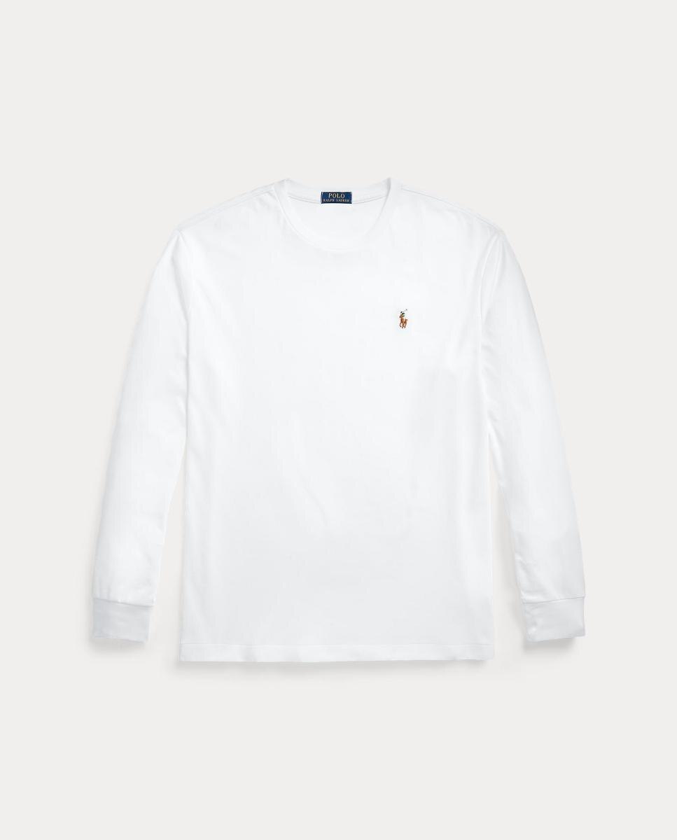 Camisola de Manga Comprida e em Algodão Branco-5