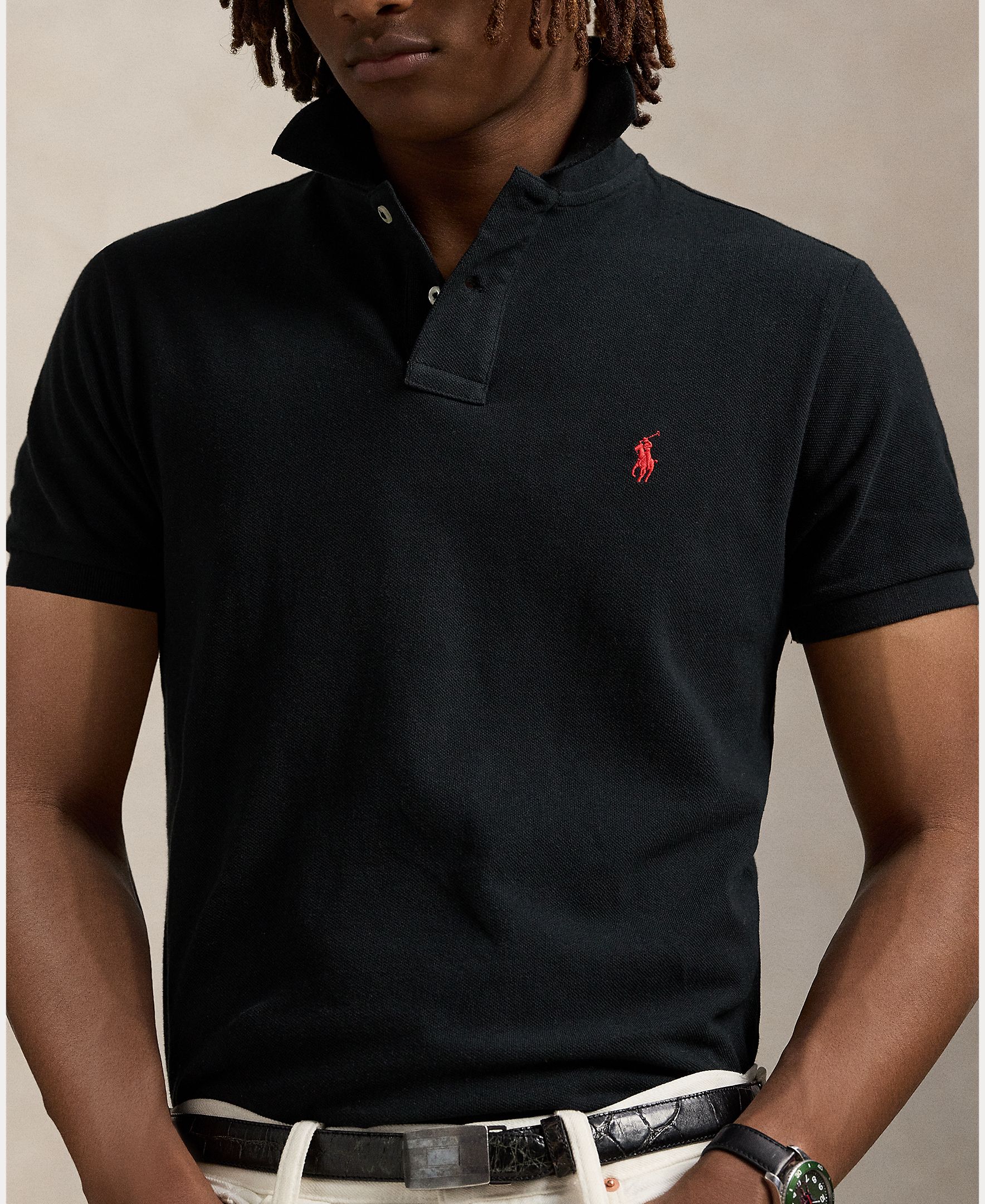 Polo de hombre de piqué Azul marino Newport/Rojo - Polo Ralph Lauren - Negro Negro-4