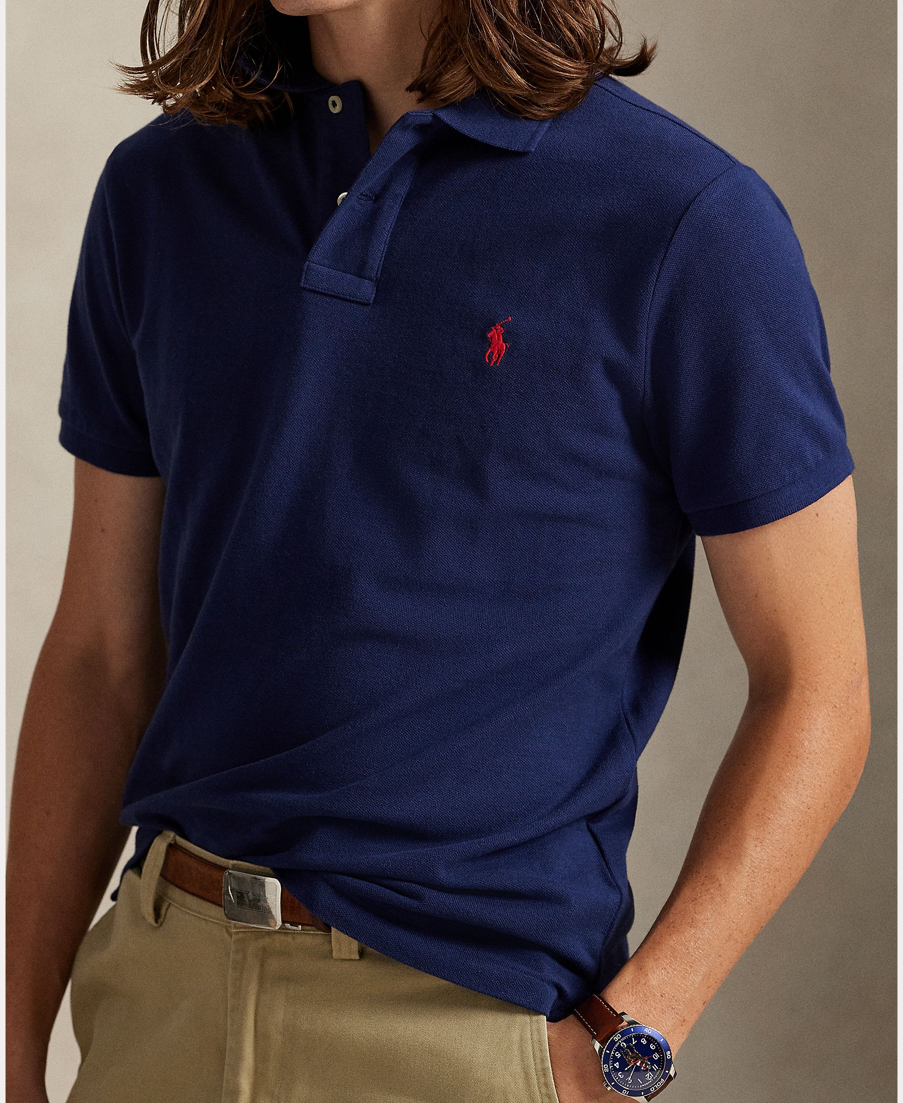 Polo de hombre de piqué Newport/Rojo - Polo Ralph Lauren - Azul marino Azul marino-4