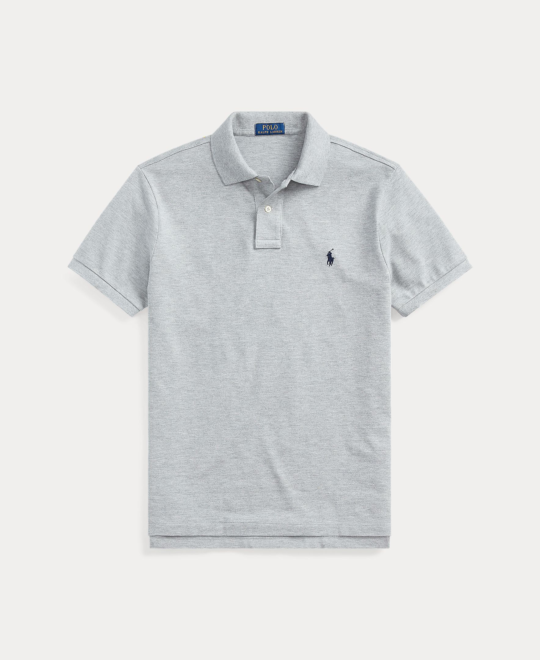 Polo de Piqué Custom Cinzento-7