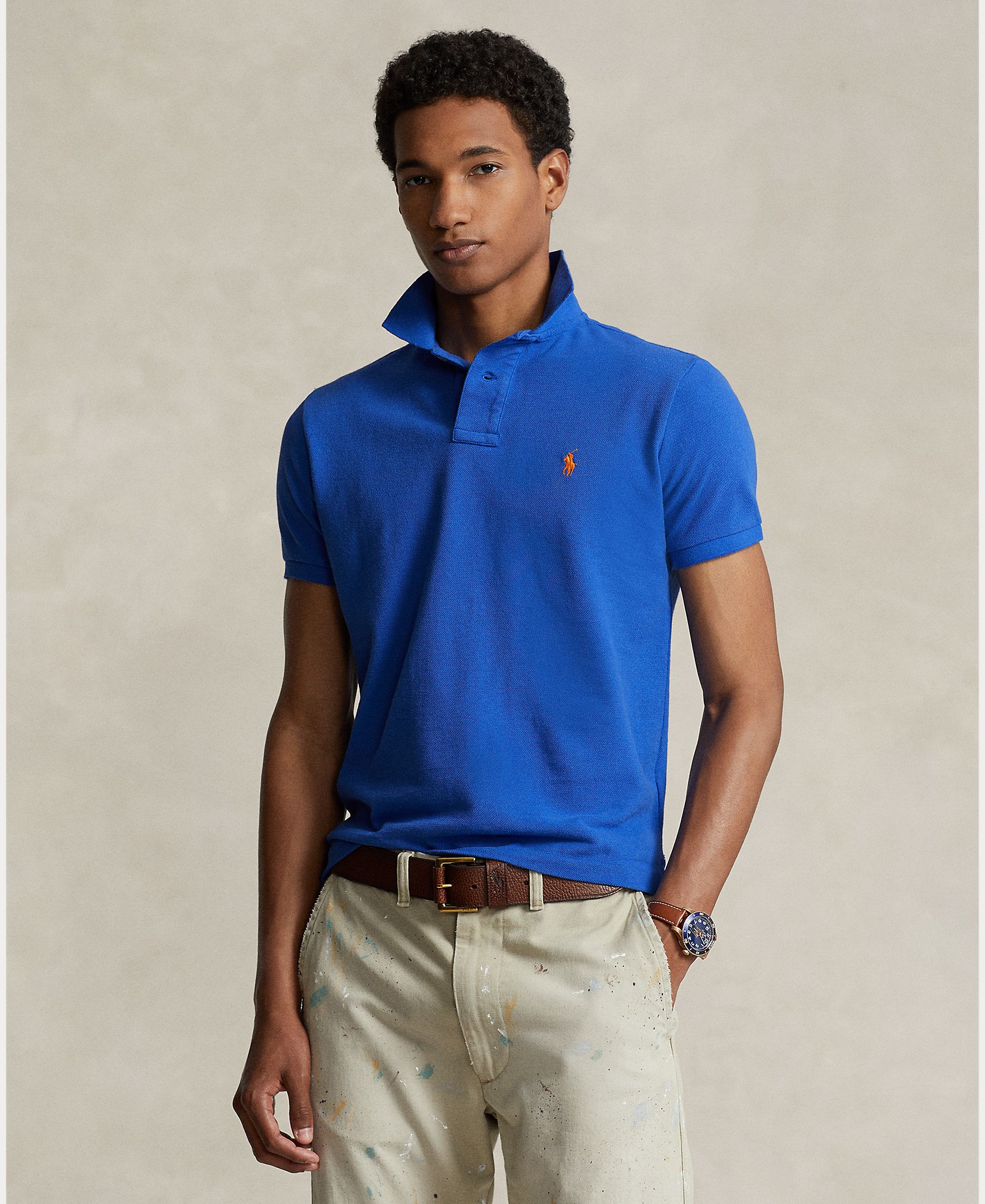 Polo de hombre de piqué Azul marino Newport/Rojo - Polo Ralph Lauren - Azul índigo Azul índigo-1