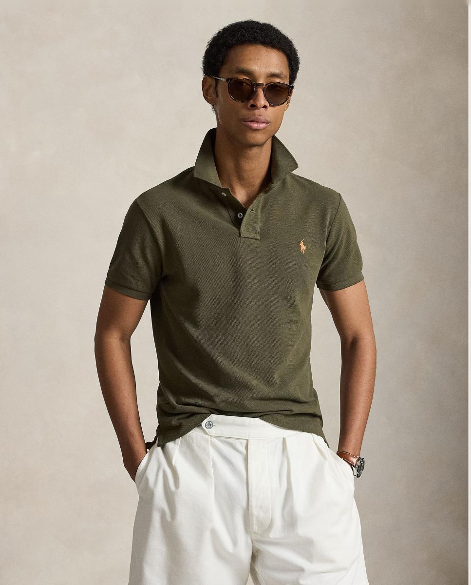 Polo Piqué Slim Fit Verde-militar-1