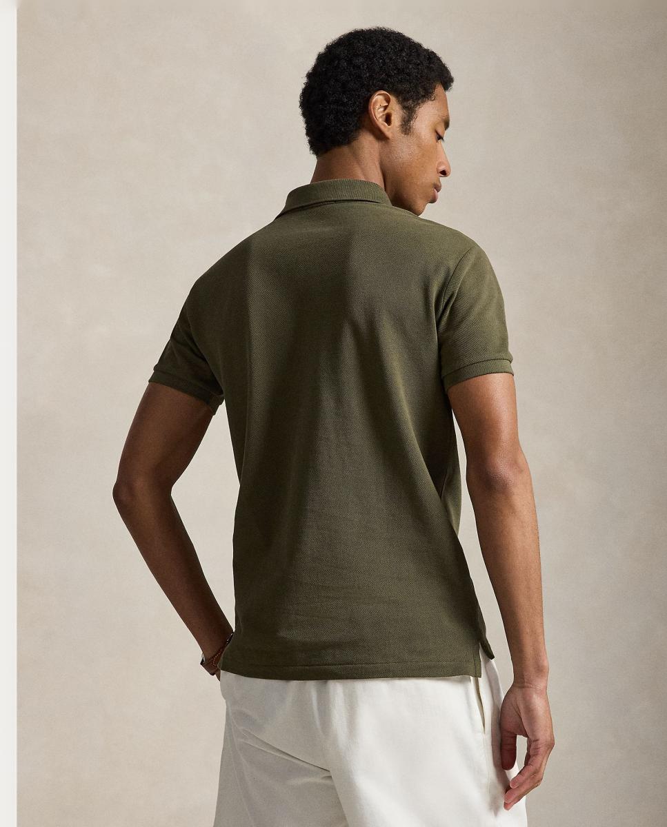 Polo Piqué Slim Fit Verde-militar-3