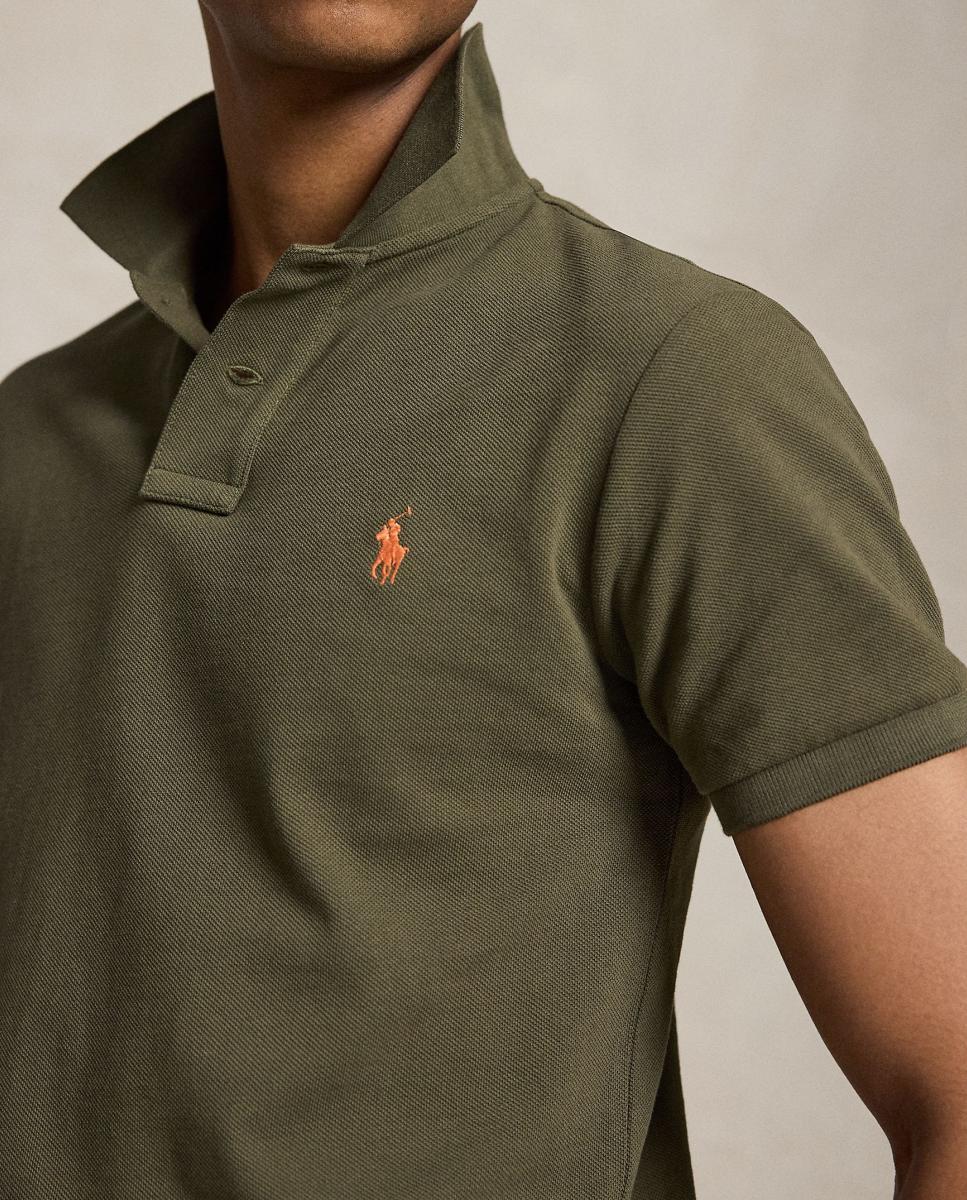 Polo Piqué Slim Fit Verde-militar-4