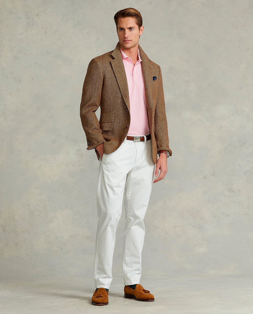 Polo Regular Fit de Algodão Rosa-5