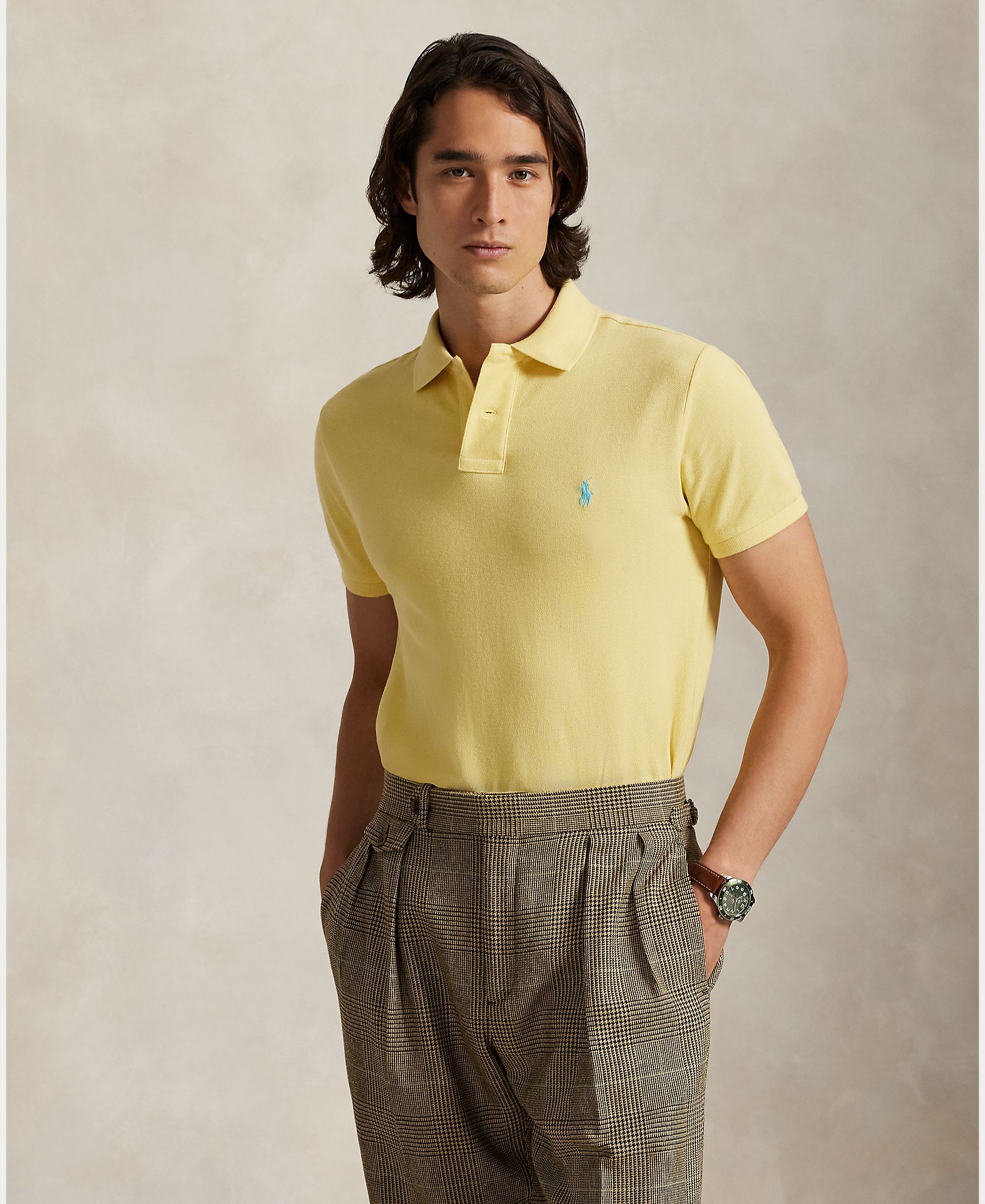 Polo de hombre de piqué Custom Amarillo Polo Ralph Lauren · El