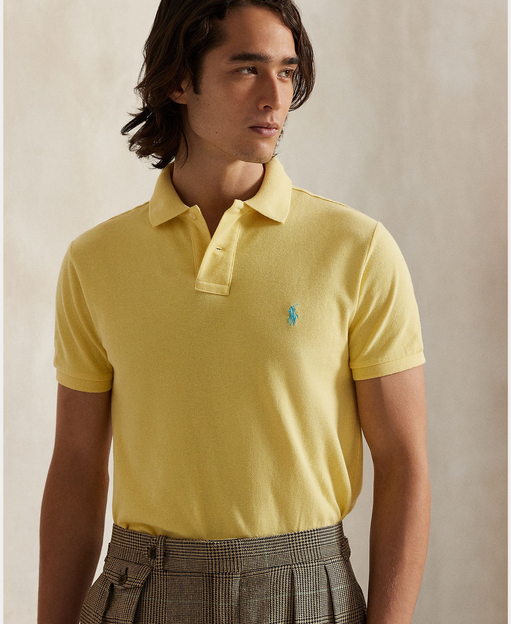 Polo de Piqué Custom Amarelo-4