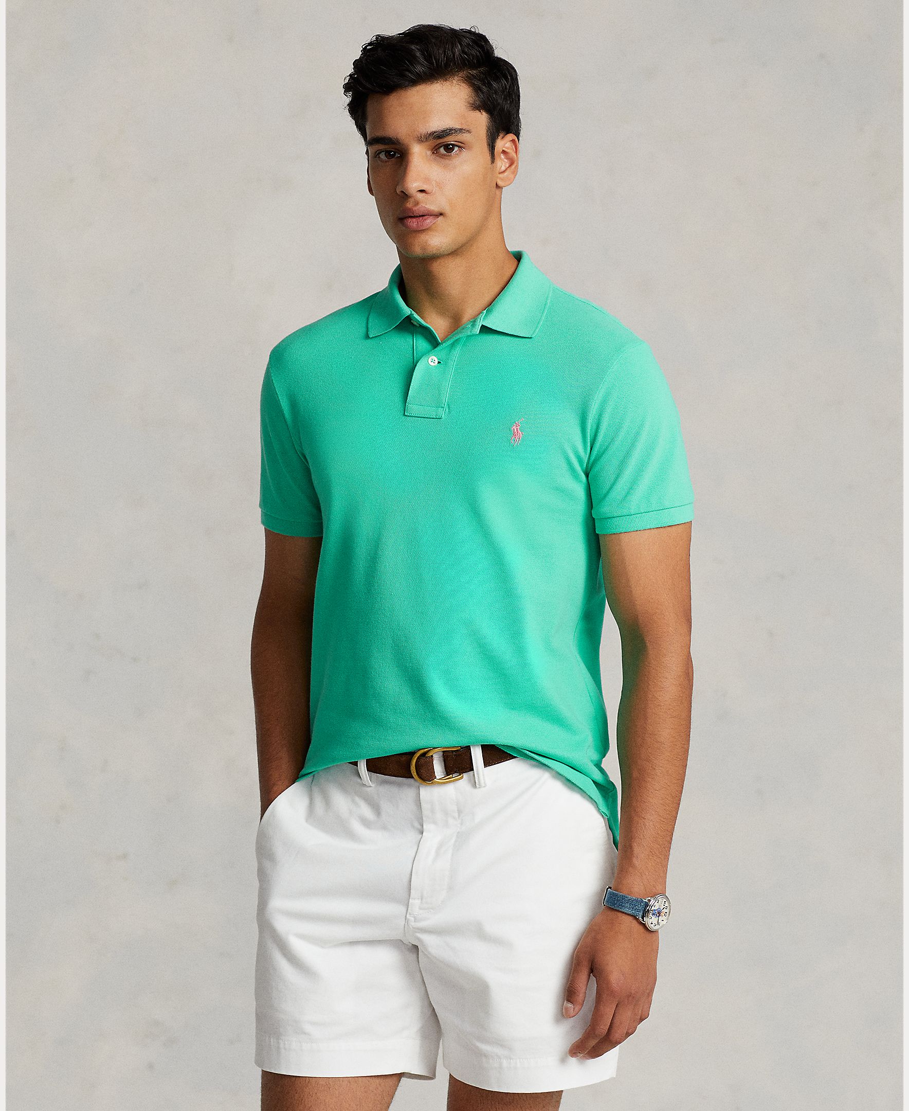 Polo Piqué Slim Fit Verde luminoso-1