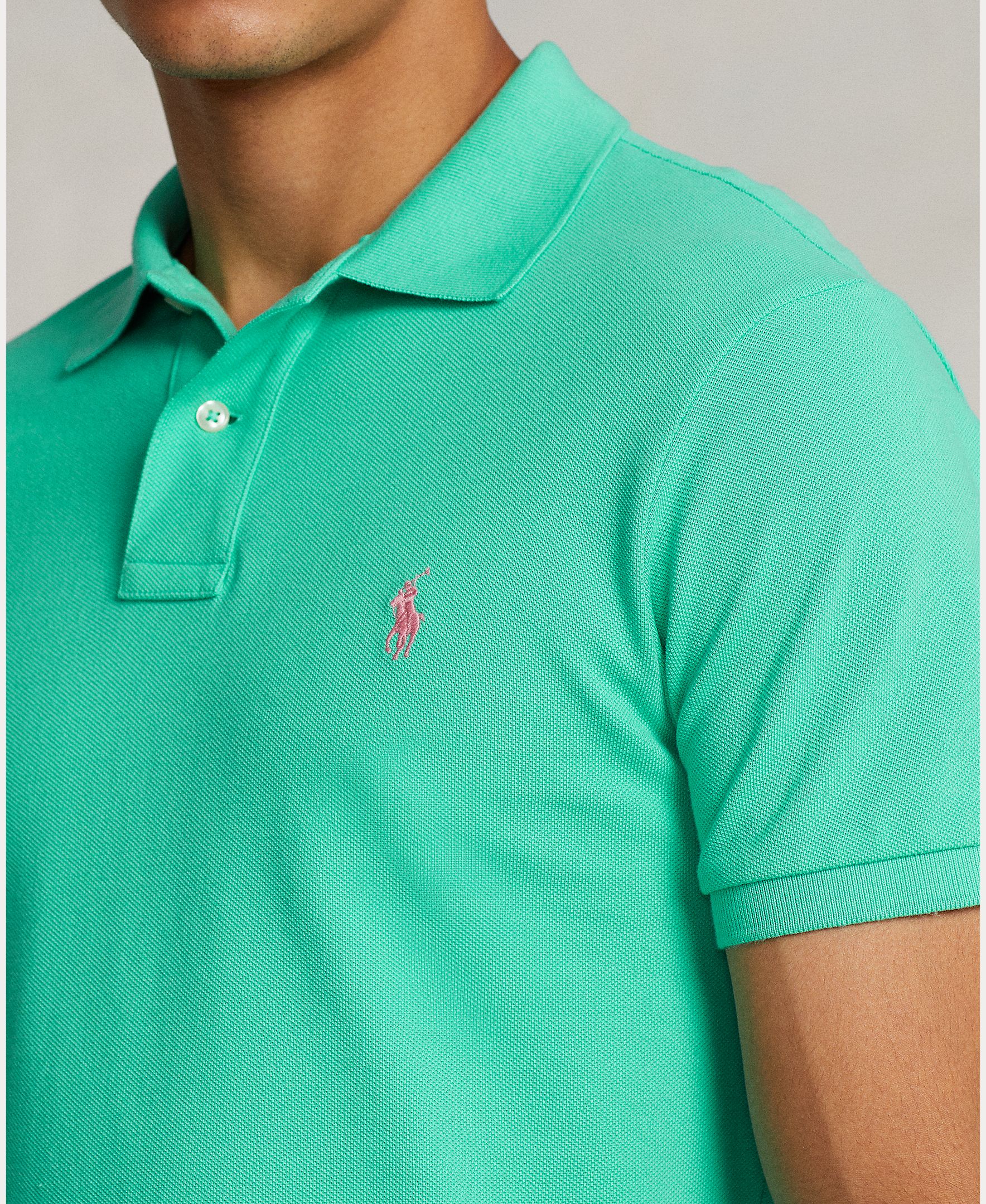 Polo Piqué Slim Fit Verde luminoso-4