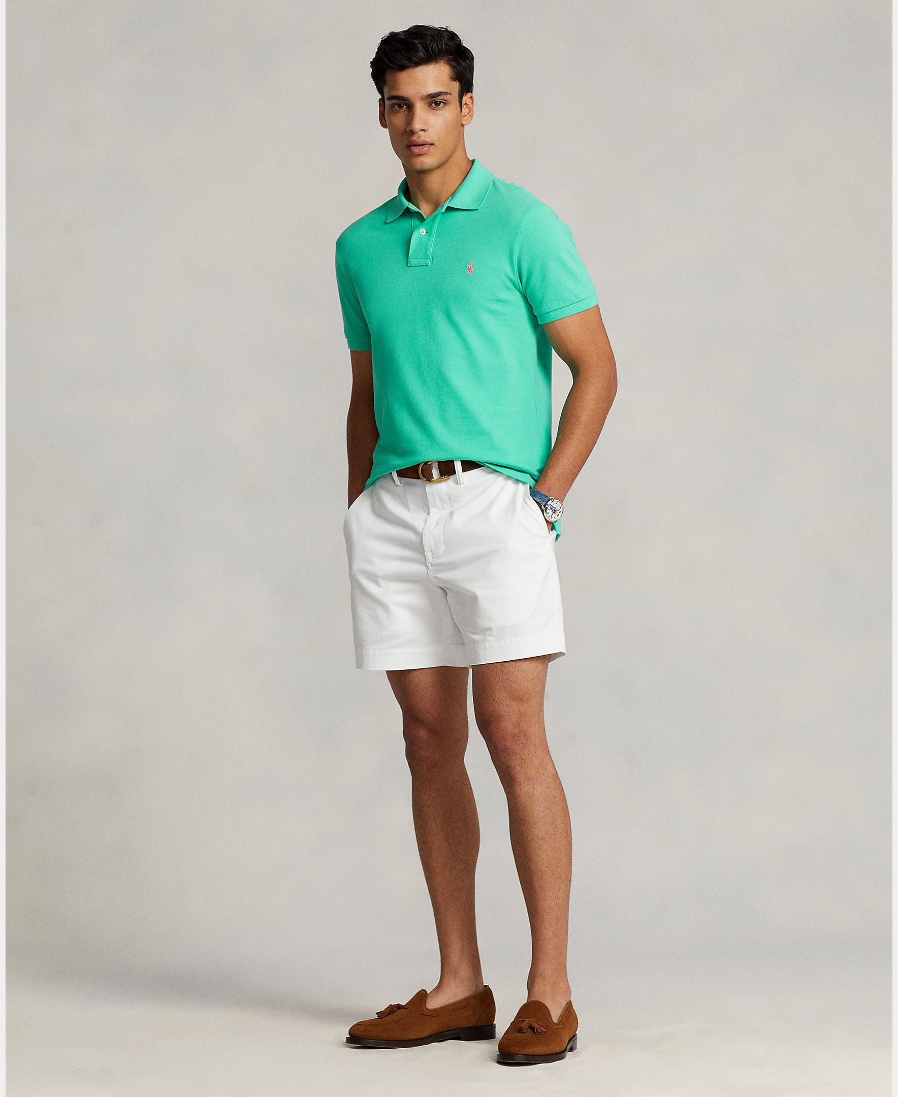 Polo Piqué Slim Fit Verde luminoso-8