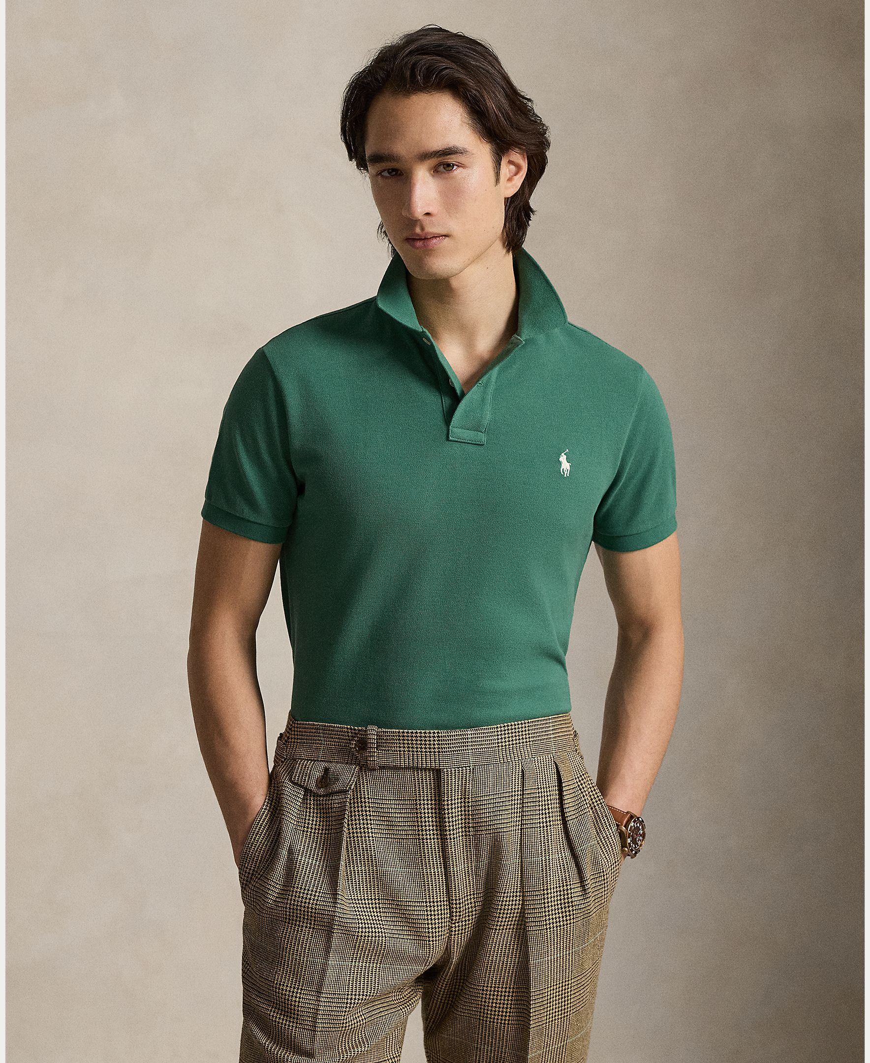 Polo Piqué Regular Fit Verde Jade-1