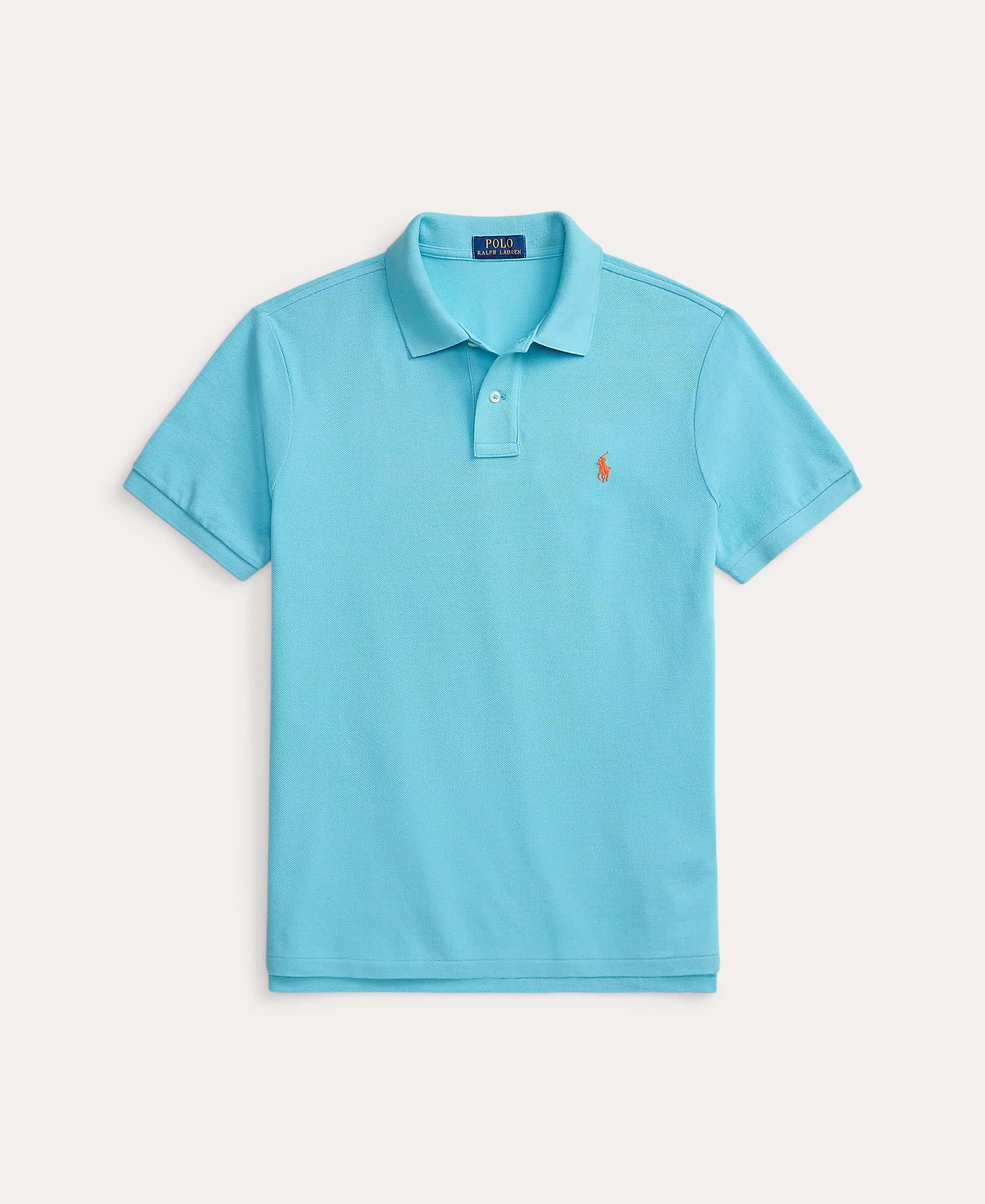 Polo Piqué Slim Fit Celeste-5