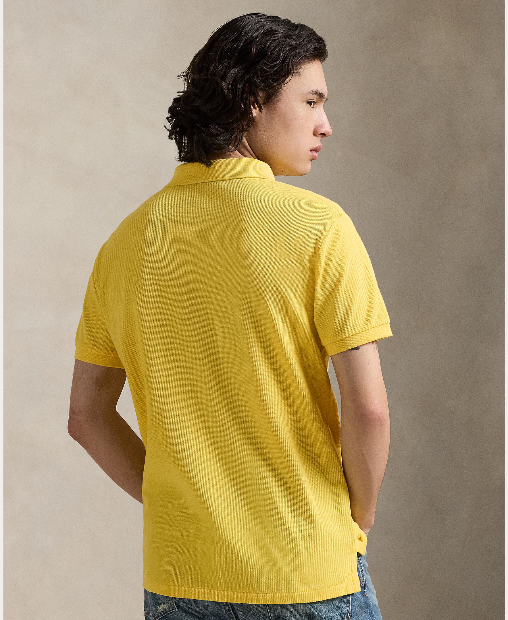 Polo Piqué Regular Fit Amarelo-3