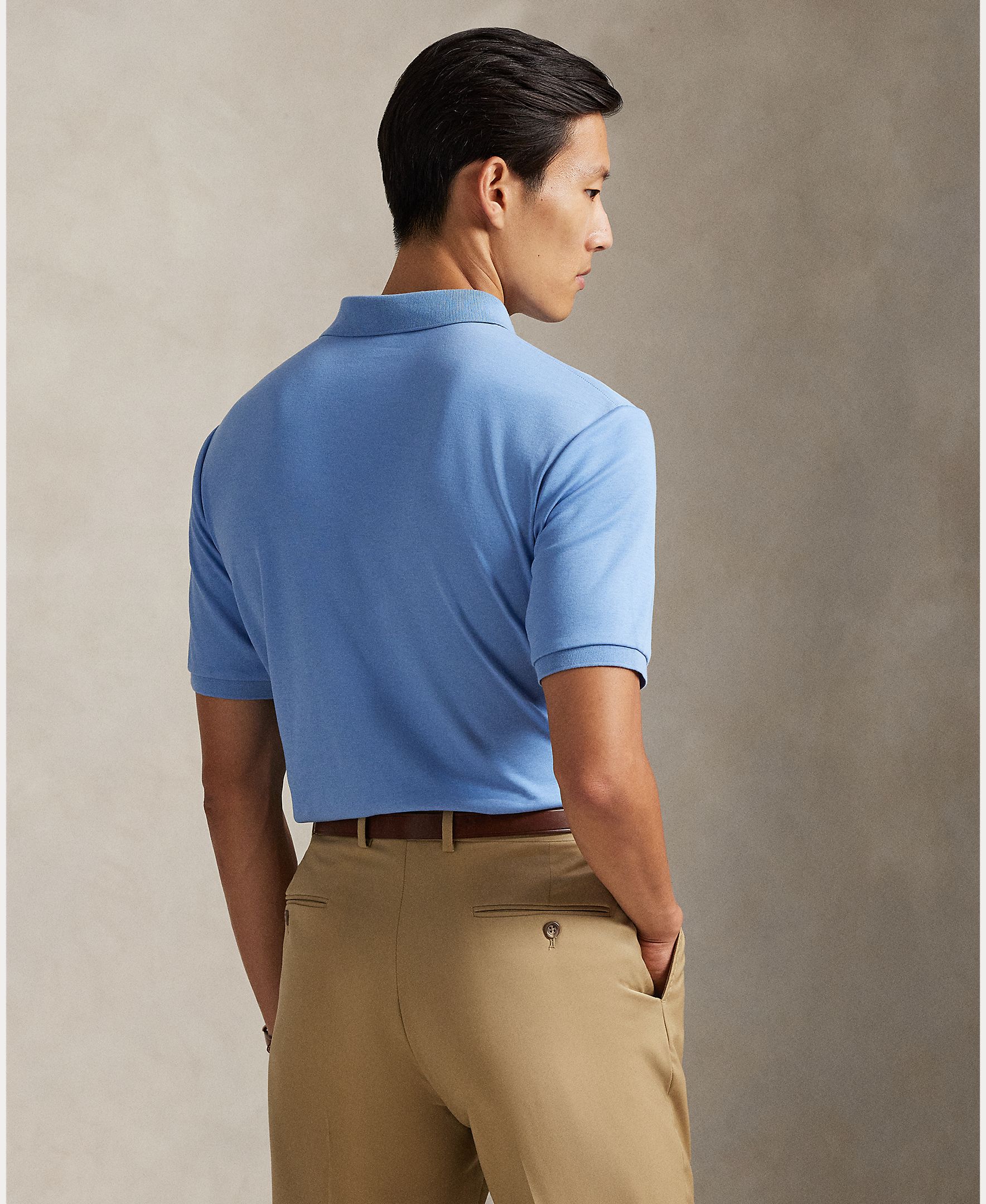 Polo de Algodão Interlock Regular Fit Azul Céu-3