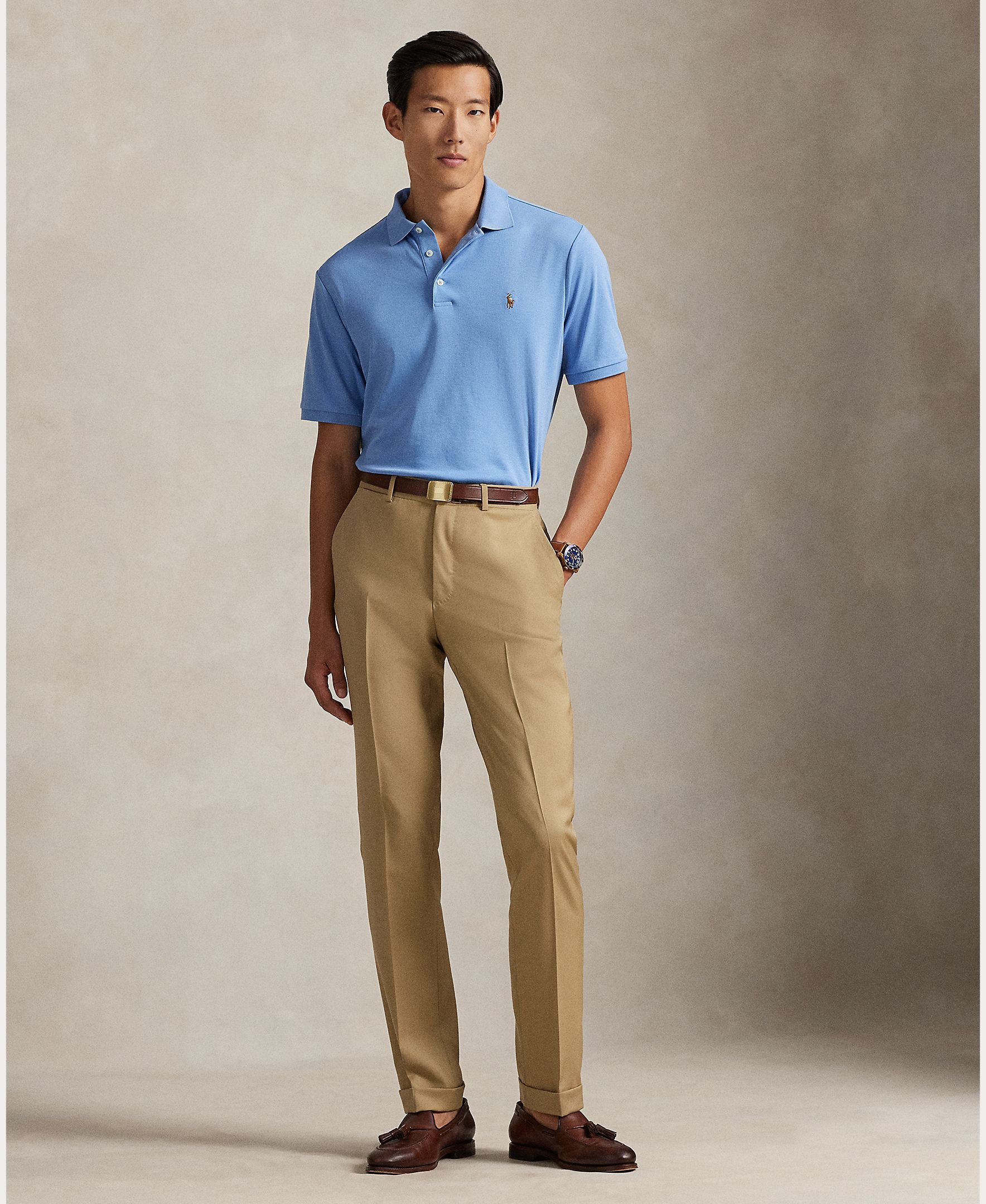 Polo de Algodão Interlock Regular Fit Azul Céu-6