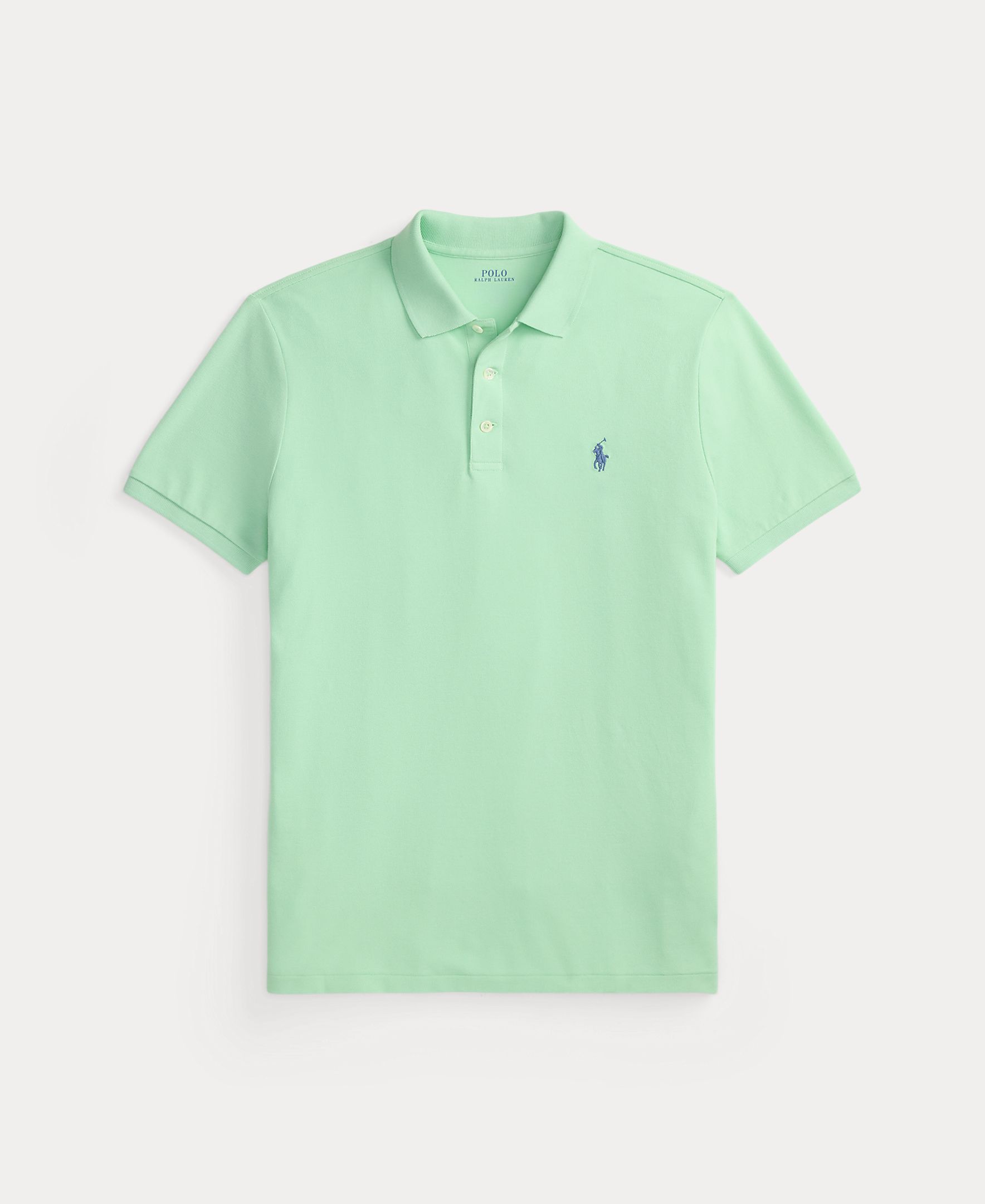 Polo de Piqué Elástico Custom Slim Fit Verde-claro-6