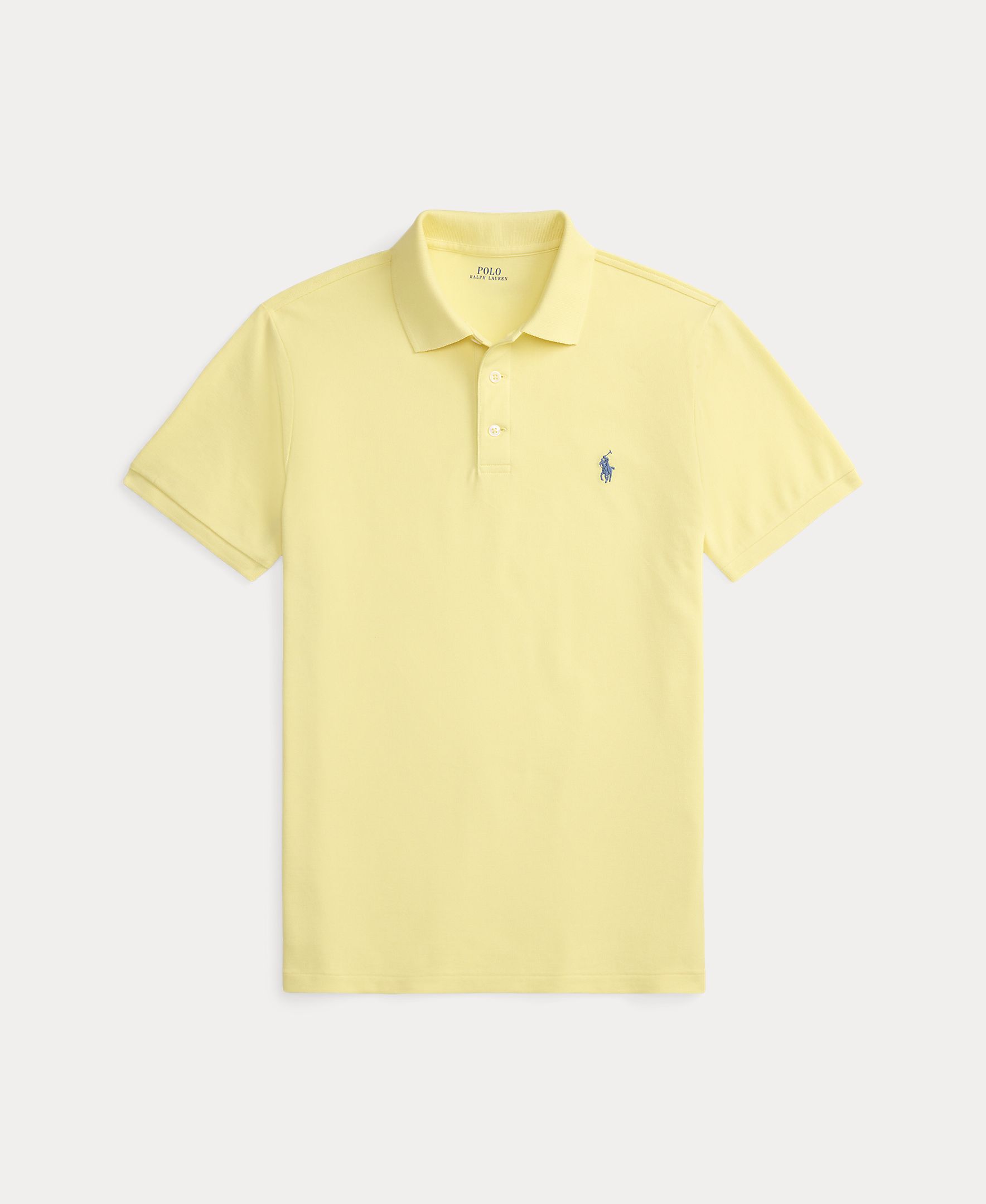 Polo de Piqué Elástico Custom Slim Fit Amarelo-5
