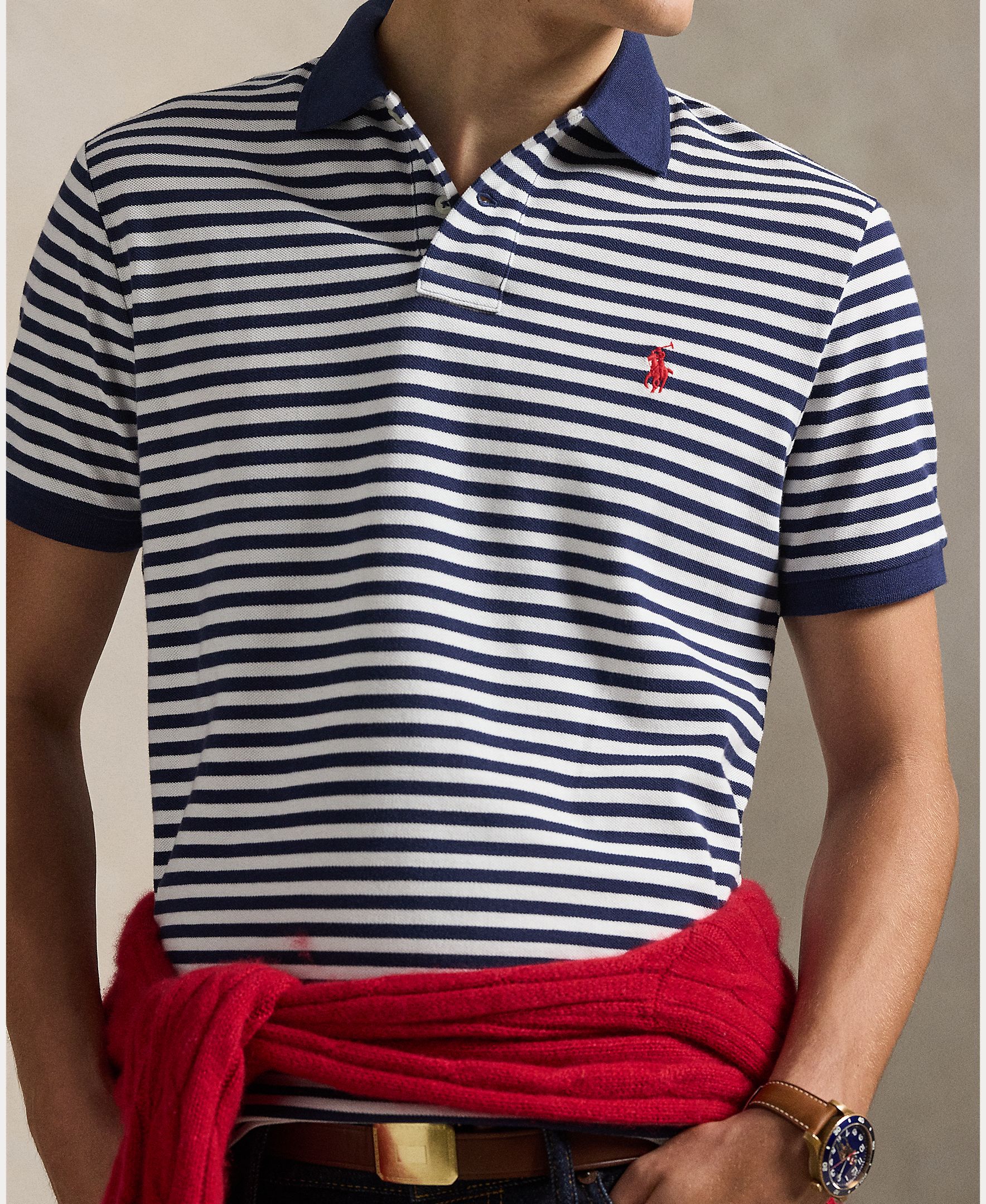 Polo Piqué Custom Slim Fit Multicolor-4