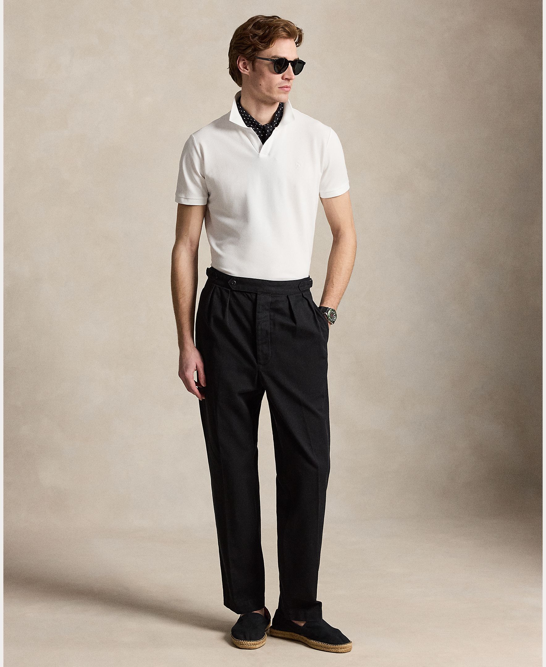 Polo de Piqué Elástico Custom Slim Fit Branco-7