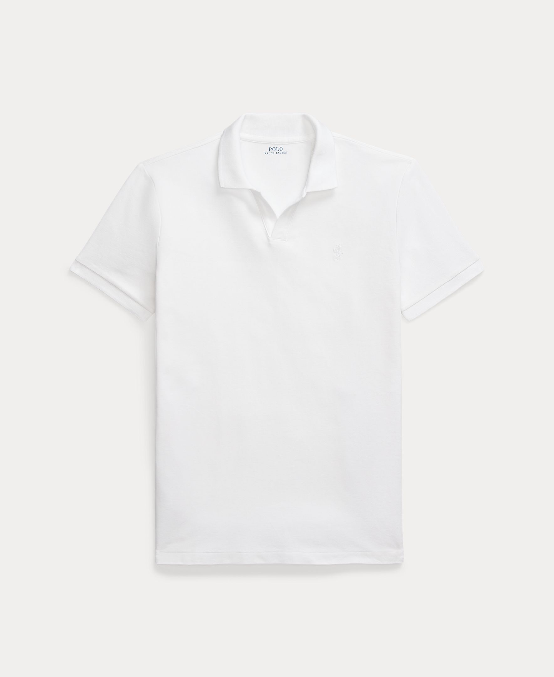 Polo de Piqué Elástico Custom Slim Fit Branco-6