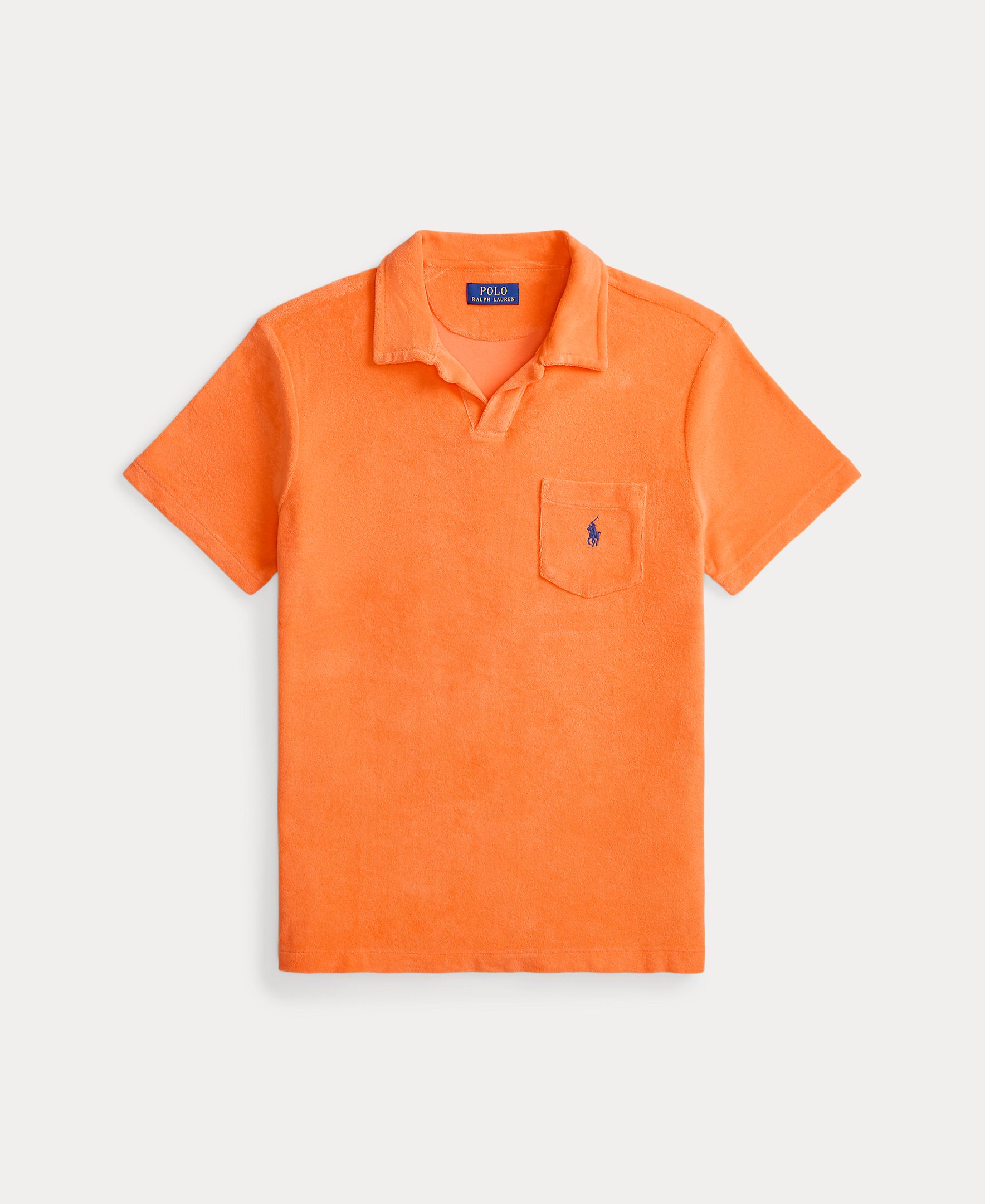 Polo de Algodão com Bolso no Peito Pêssego-6