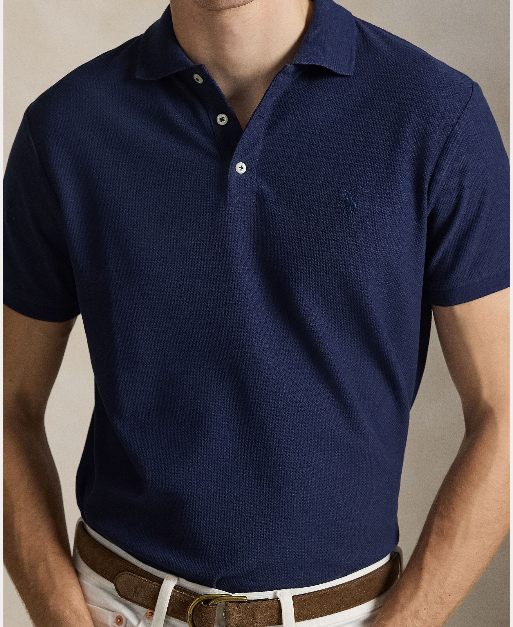 Polo de Piqué com Cavalo Azul-marinho-4