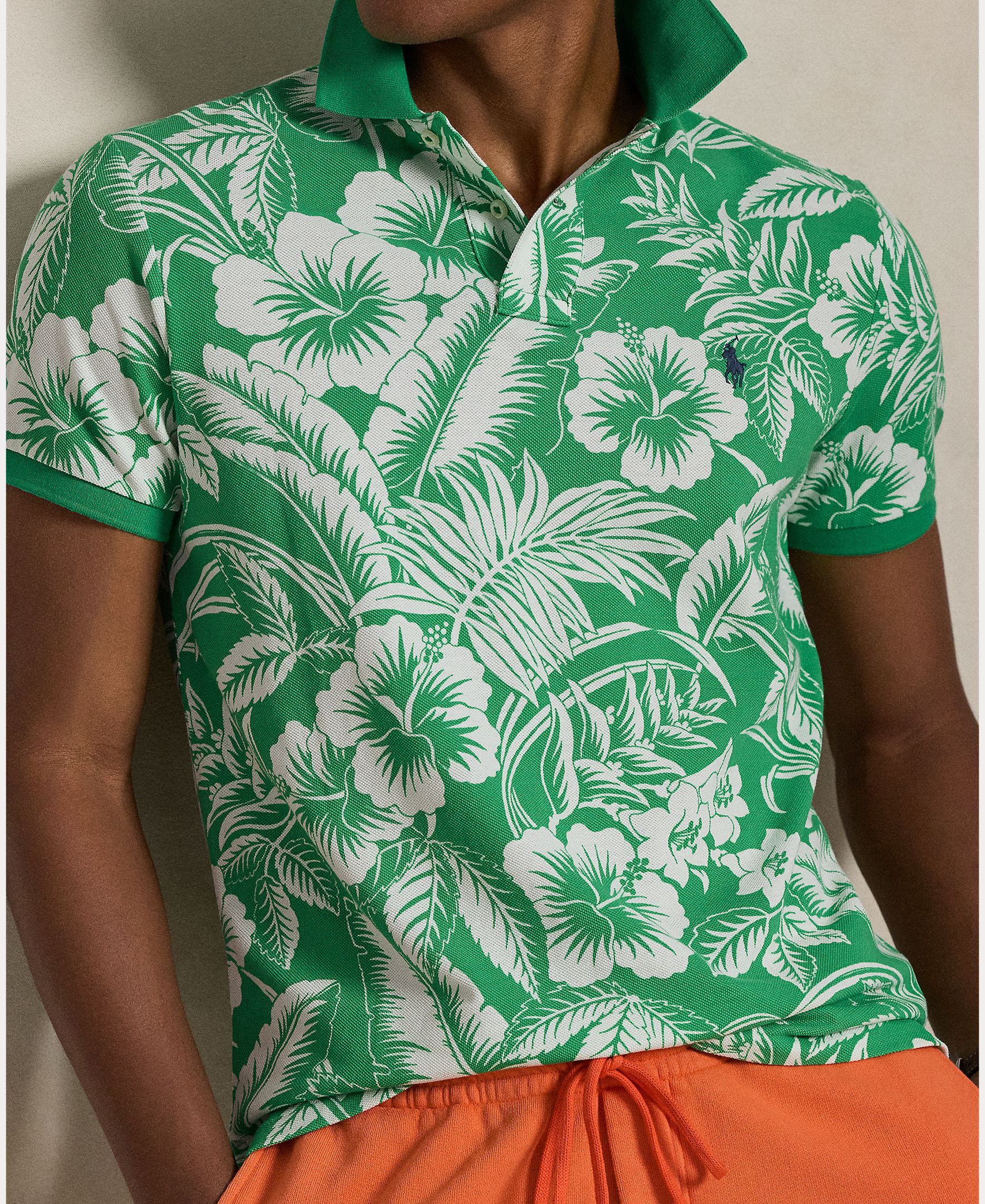Polo de Piqué Tropical Custom Slim Fit Verde-claro-4