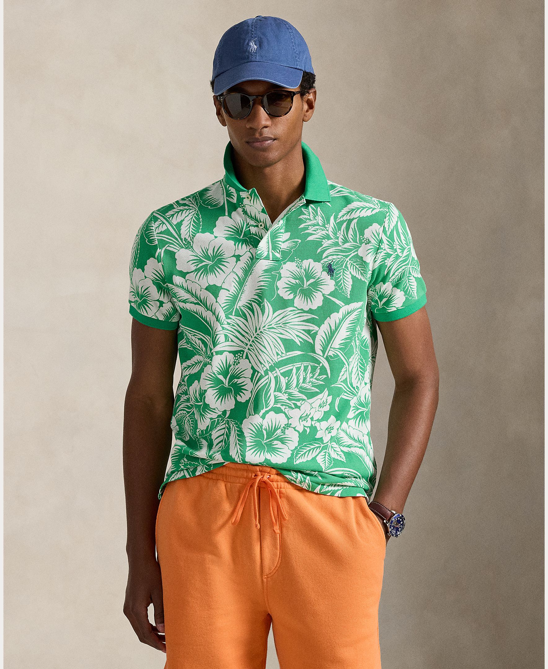 Polo de Piqué Tropical Custom Slim Fit Verde-claro-5
