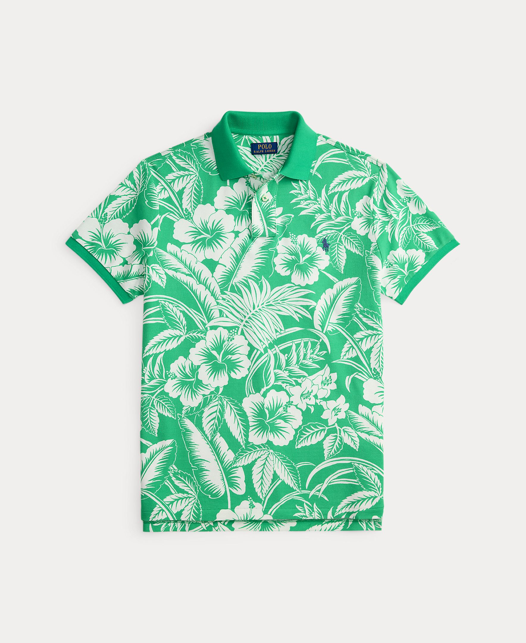 Polo de Piqué Tropical Custom Slim Fit Verde-claro-6