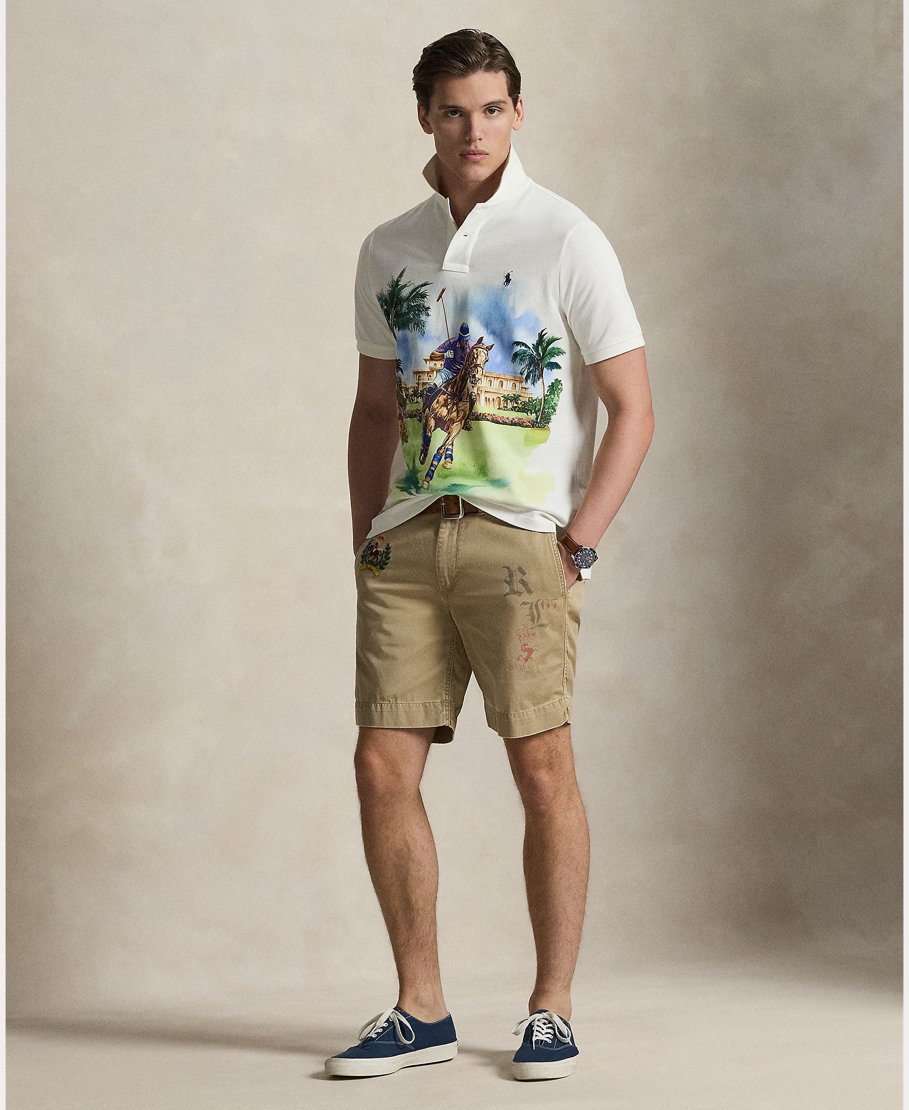 Polo de Algodão com Estampado Multicolor-7