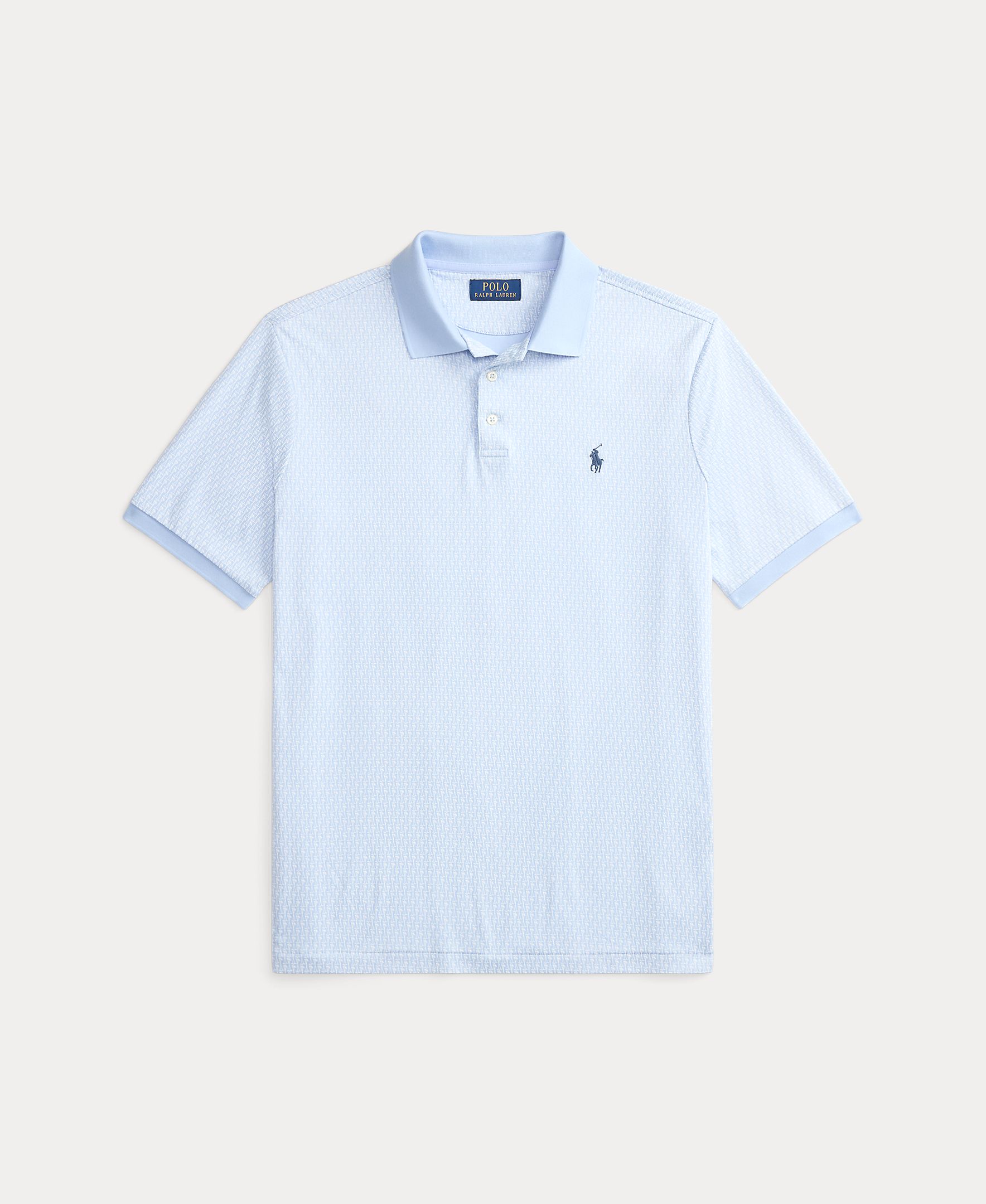 Polo de Algodão Suave Custom Slim Fit Azul-claro-5