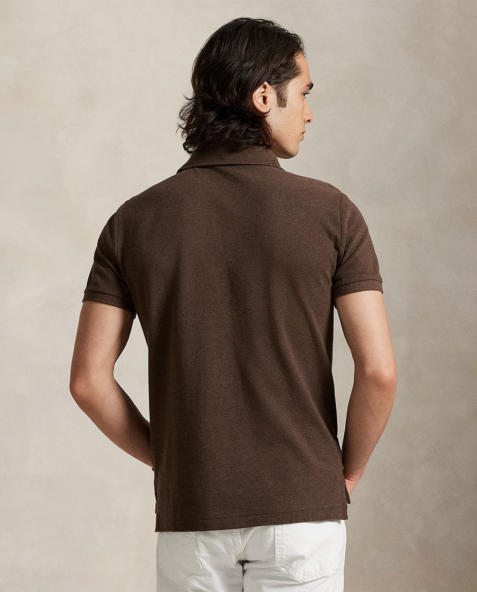 Polo Piqué Regular Fit Castanho-escuro-2