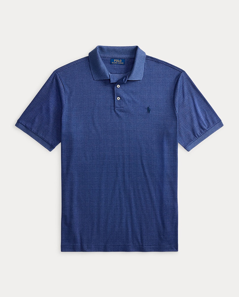 Polo de Algodão Suave Custom Slim Fit Azul-marinho-4