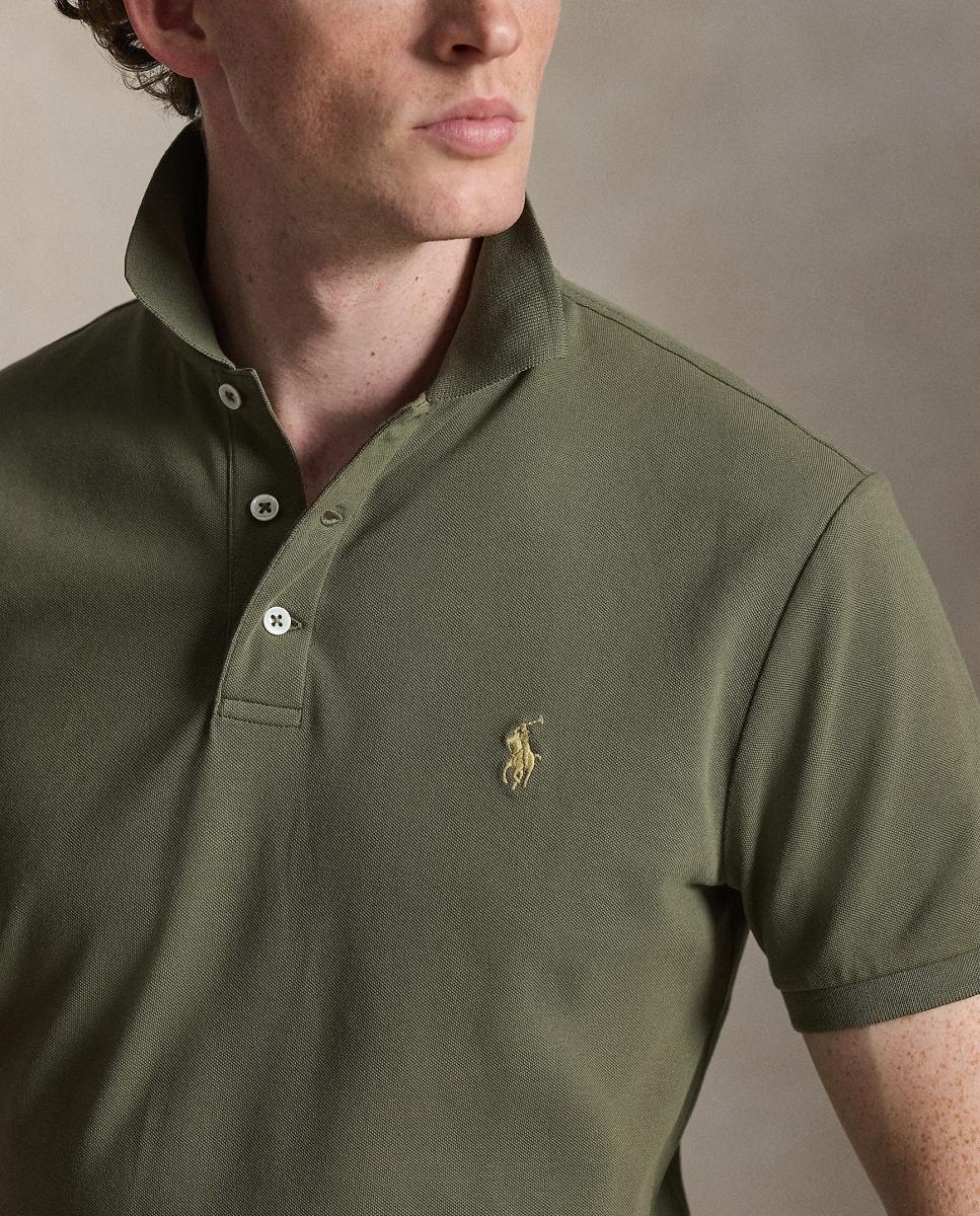 Polo de hombre elástico Custom Slim Fit Verde - Polo Ralph Lauren - Verde pardo Verde pardo-4