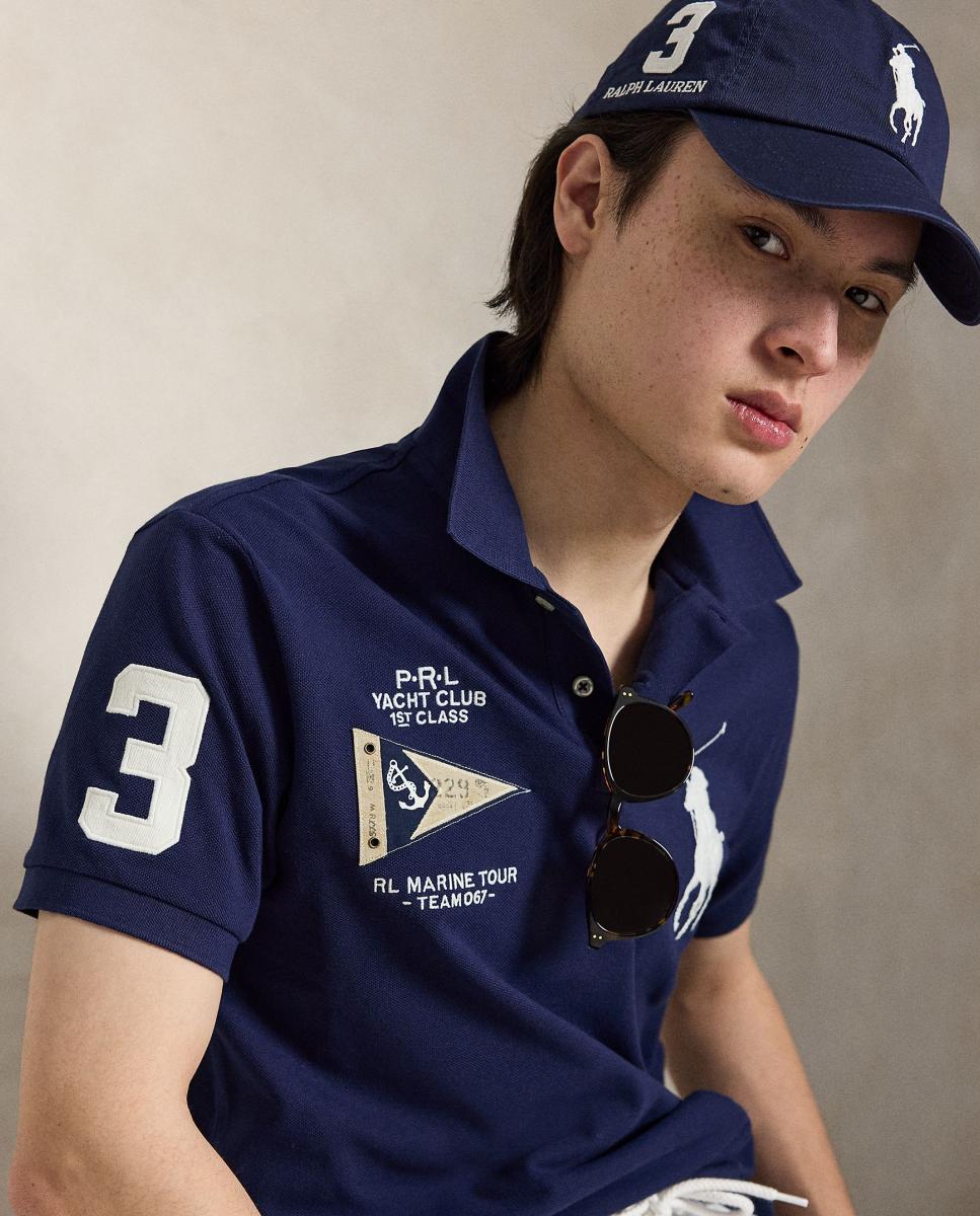 Polo Regular Fit com Big Pony Azul-marinho-4